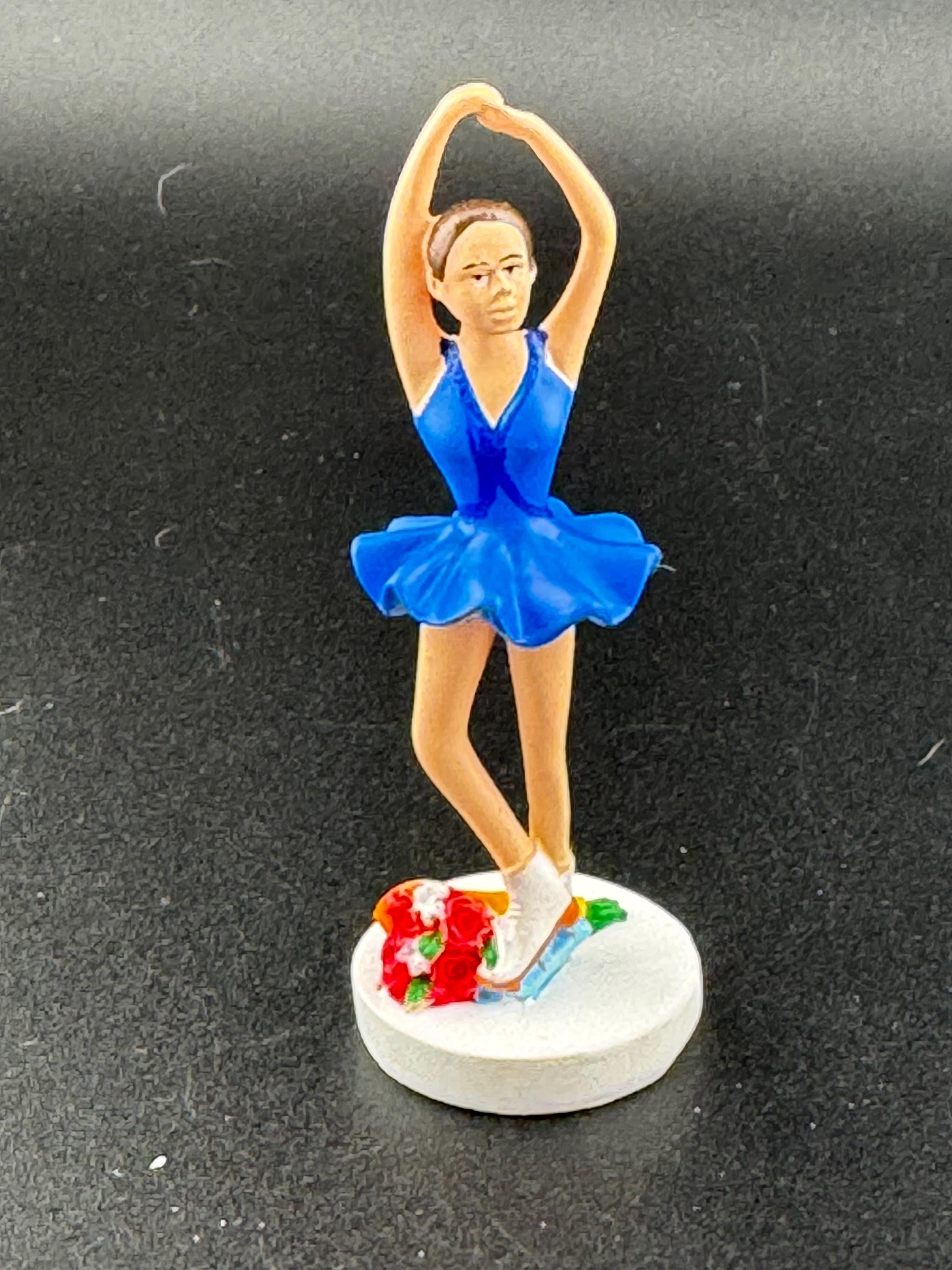 Novelty ballerina in a blue dress plastic Cake topper, ballet dancer decoration