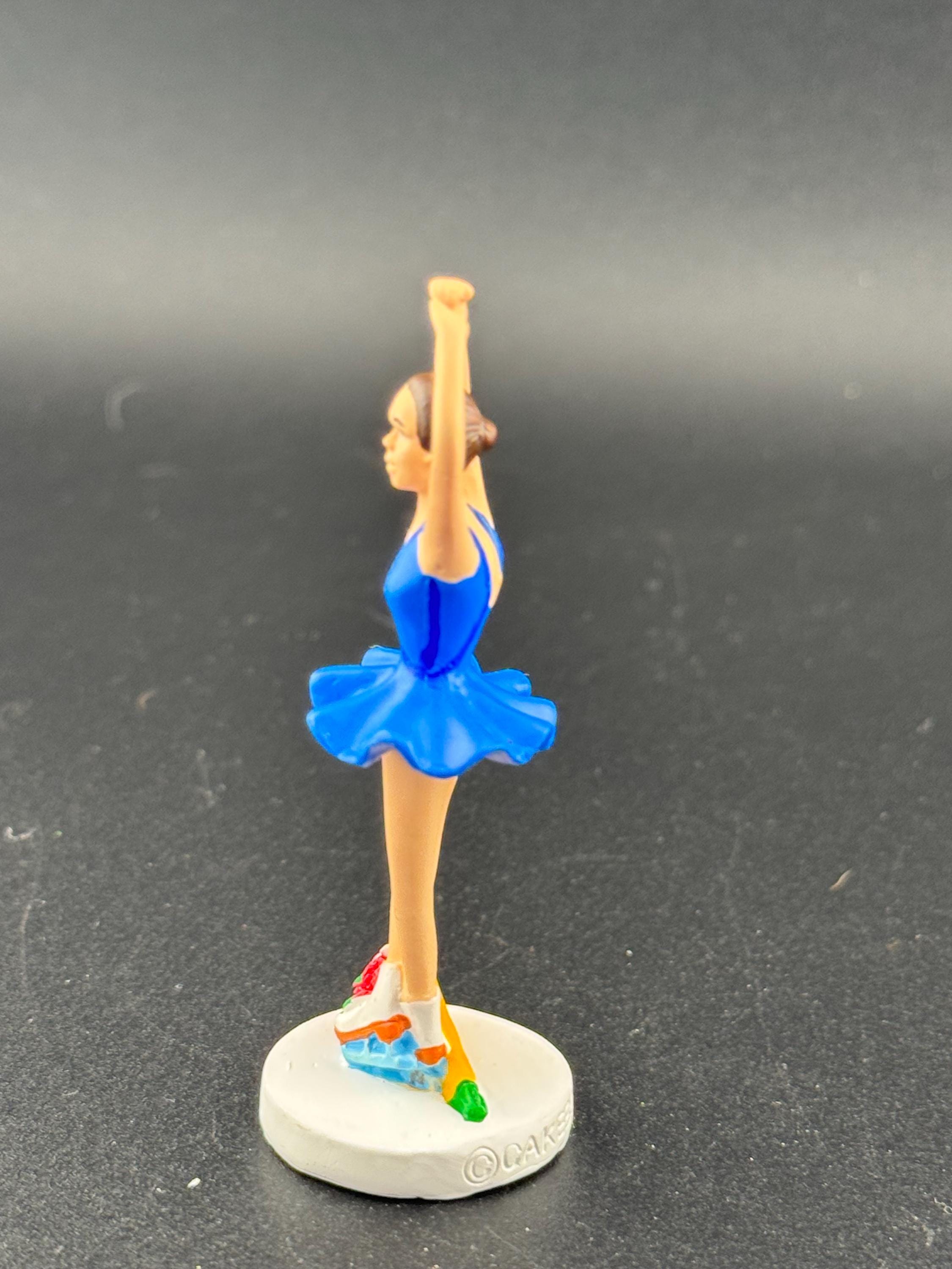 Novelty ballerina in a blue dress plastic Cake topper, ballet dancer decoration