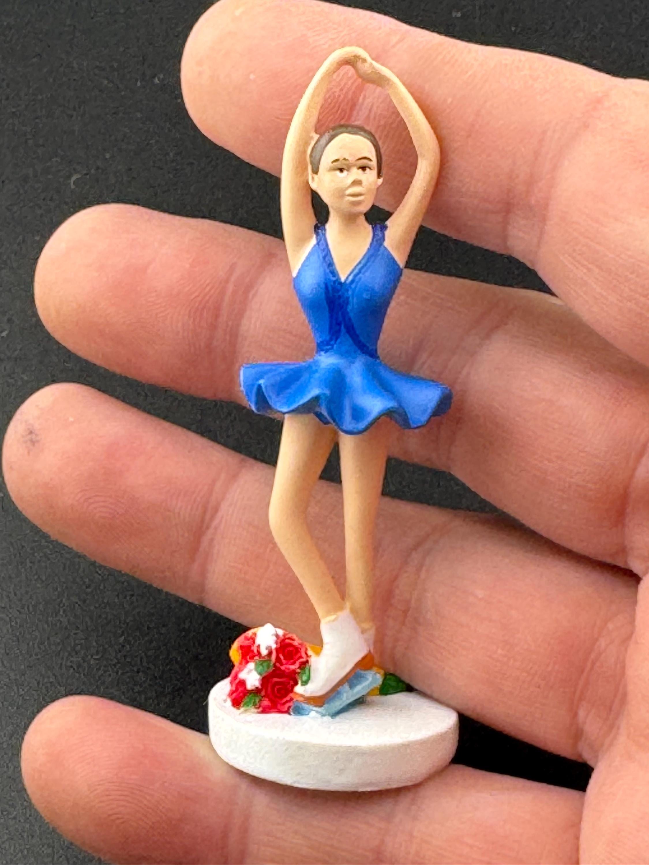 Novelty ballerina in a blue dress plastic Cake topper, ballet dancer decoration