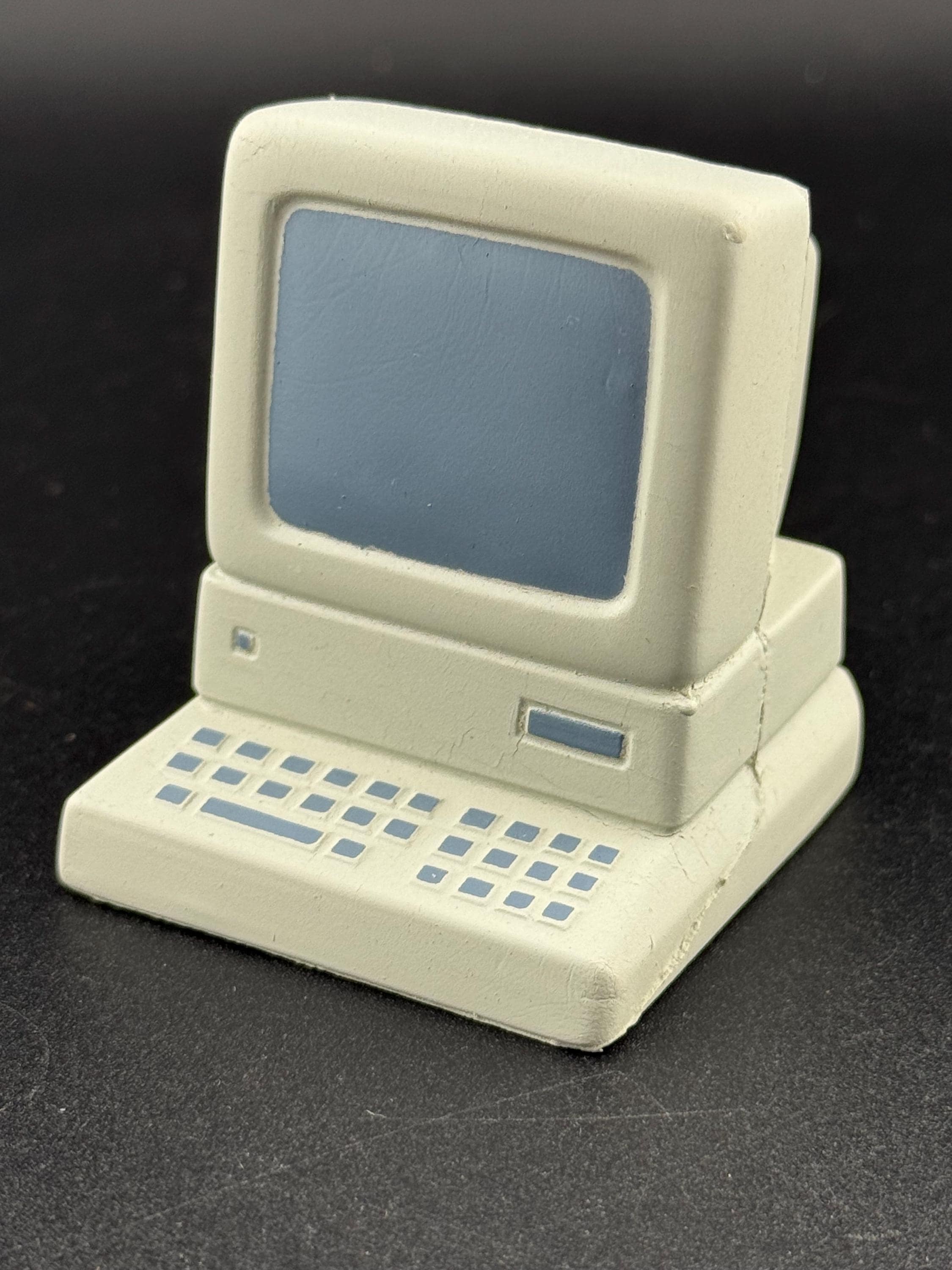 Novelty retro computer birthday cake topper, computing geek decoration