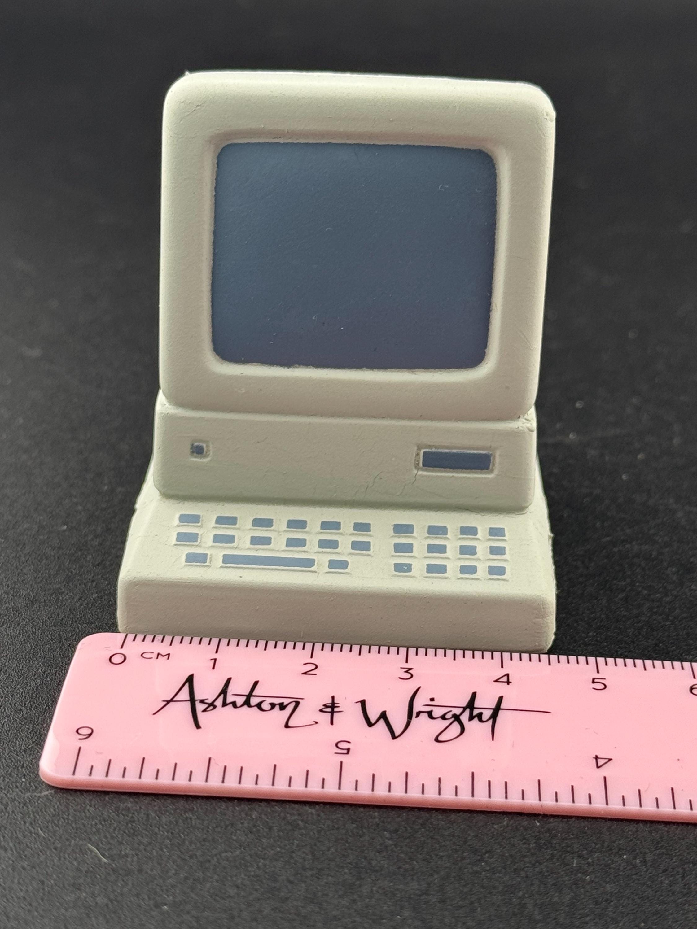 Novelty retro computer birthday cake topper, computing geek decoration