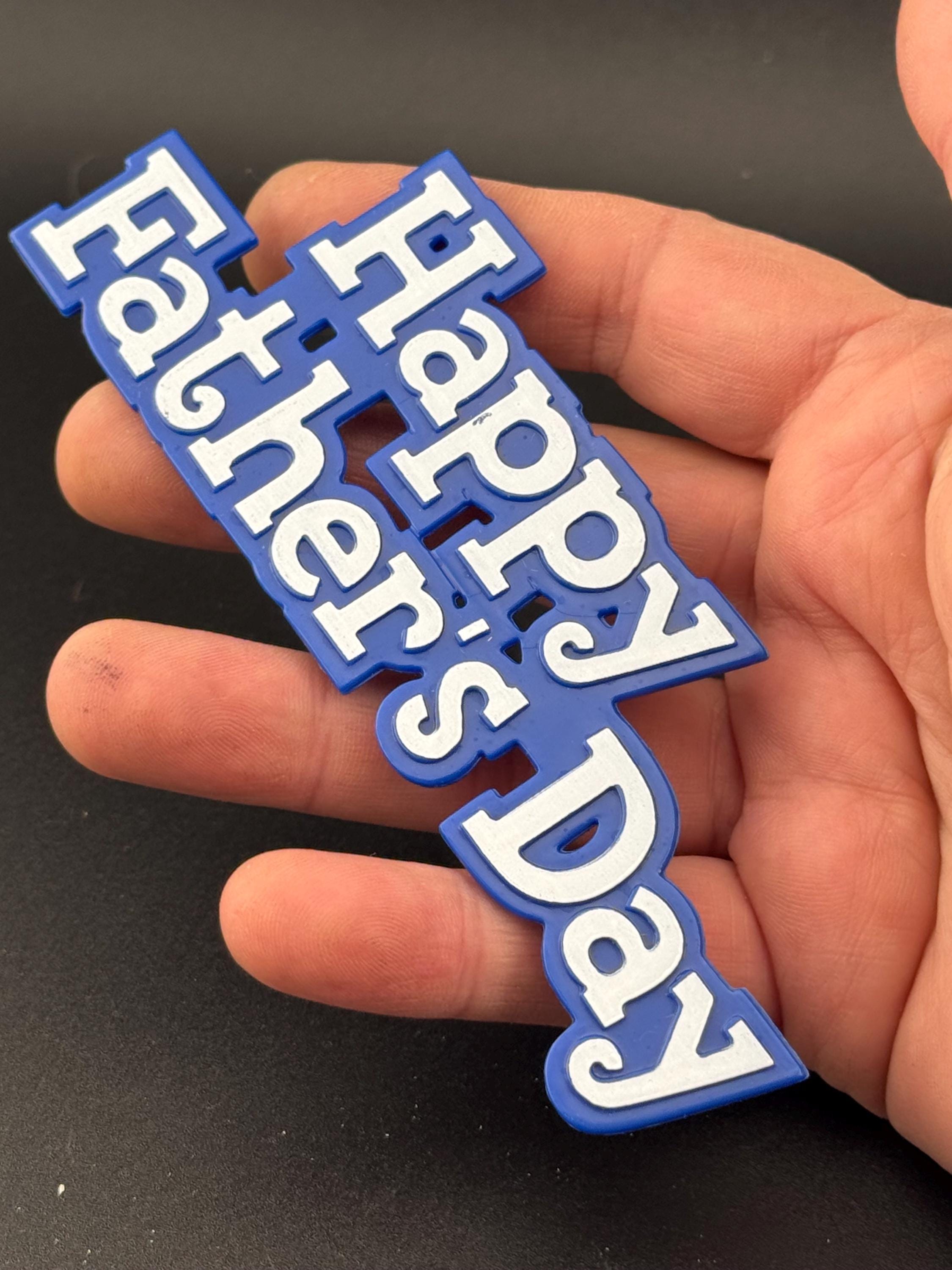 Vintage large Happy Father’s Day  BLUE Cake Decoration Topper by Decopac