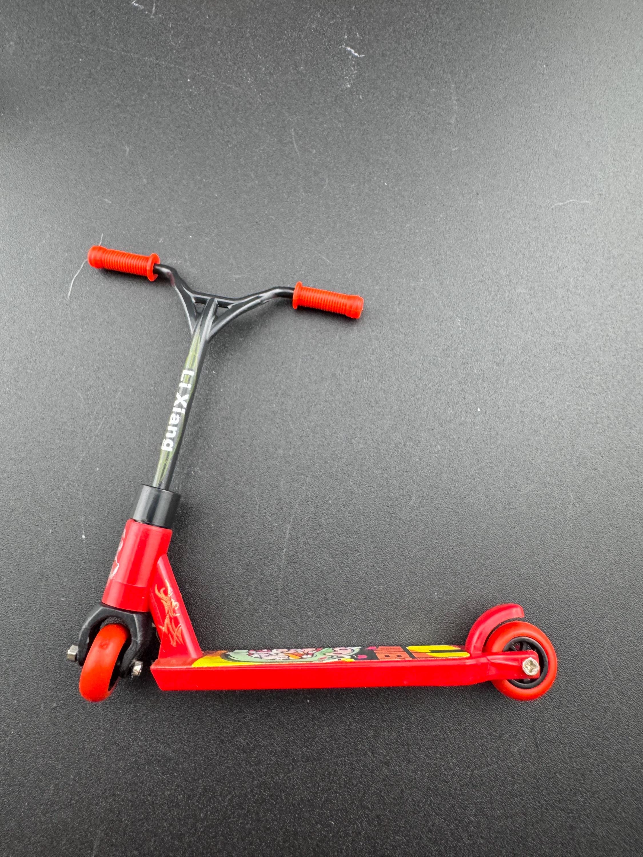 1 piece Miniature red and black scooter cake topper decoration plastic finger operated sports