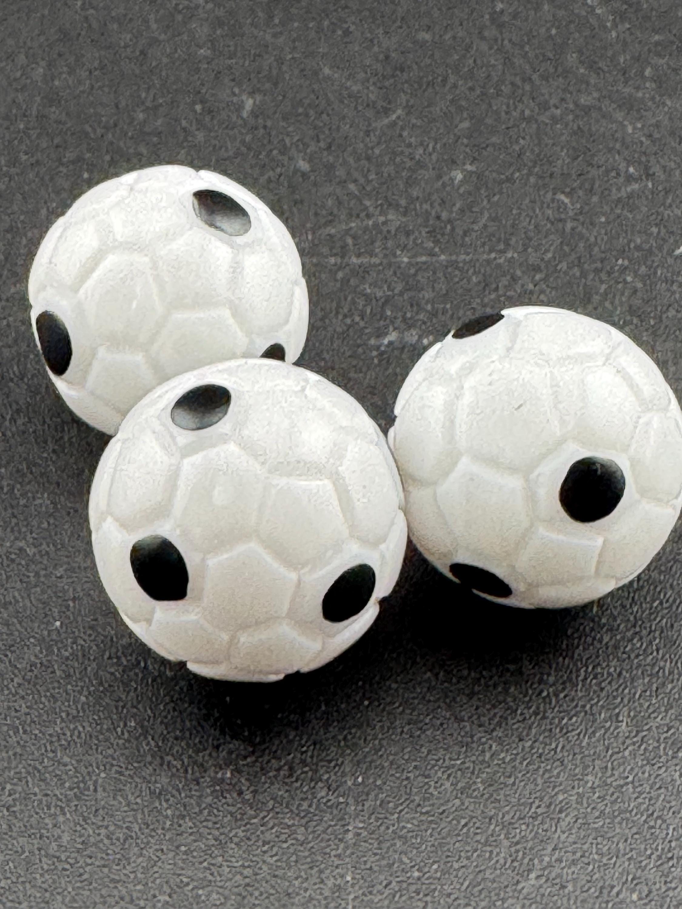 Pack of 3 1.5cm Novelty round traditional football birthday cake topper, sports, footballer decoration