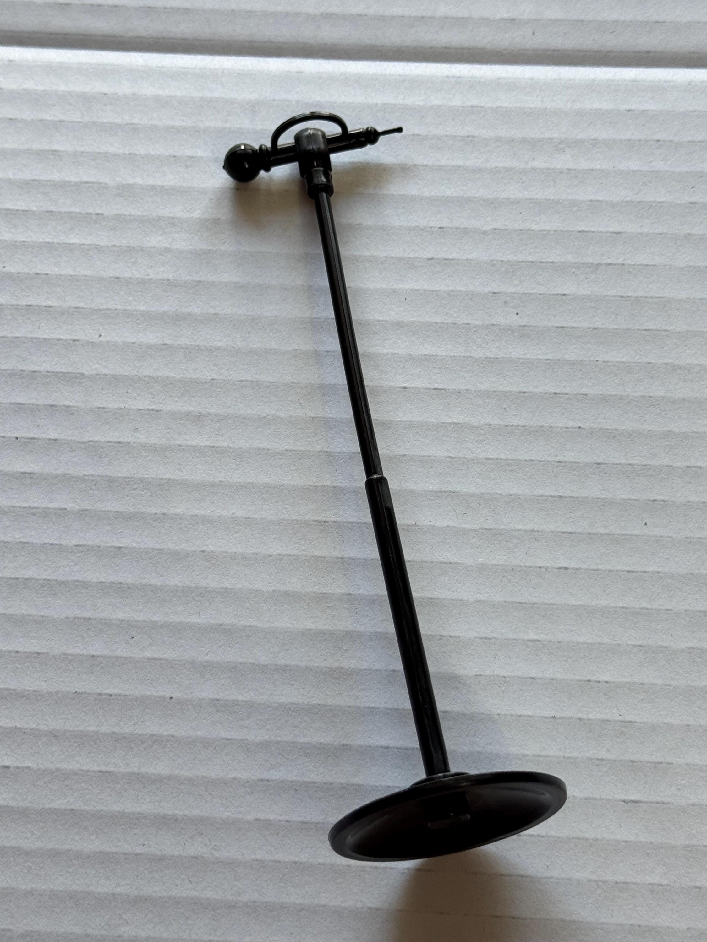 Miniature microphone and stand novelty cake topper decoration reusable plastic, doll size