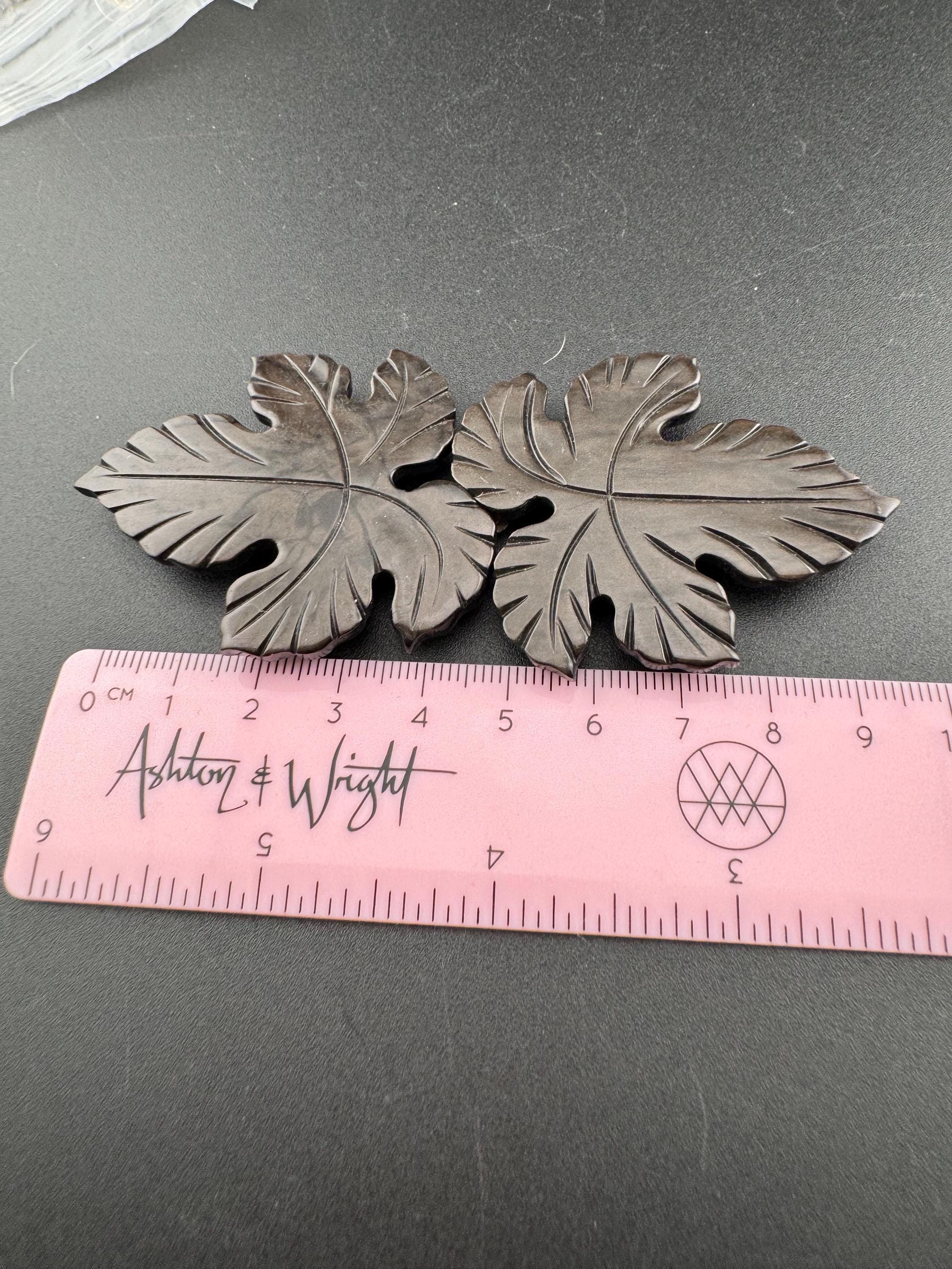 True Art Deco 2 part BROWN early plastic leaf  belt buckle