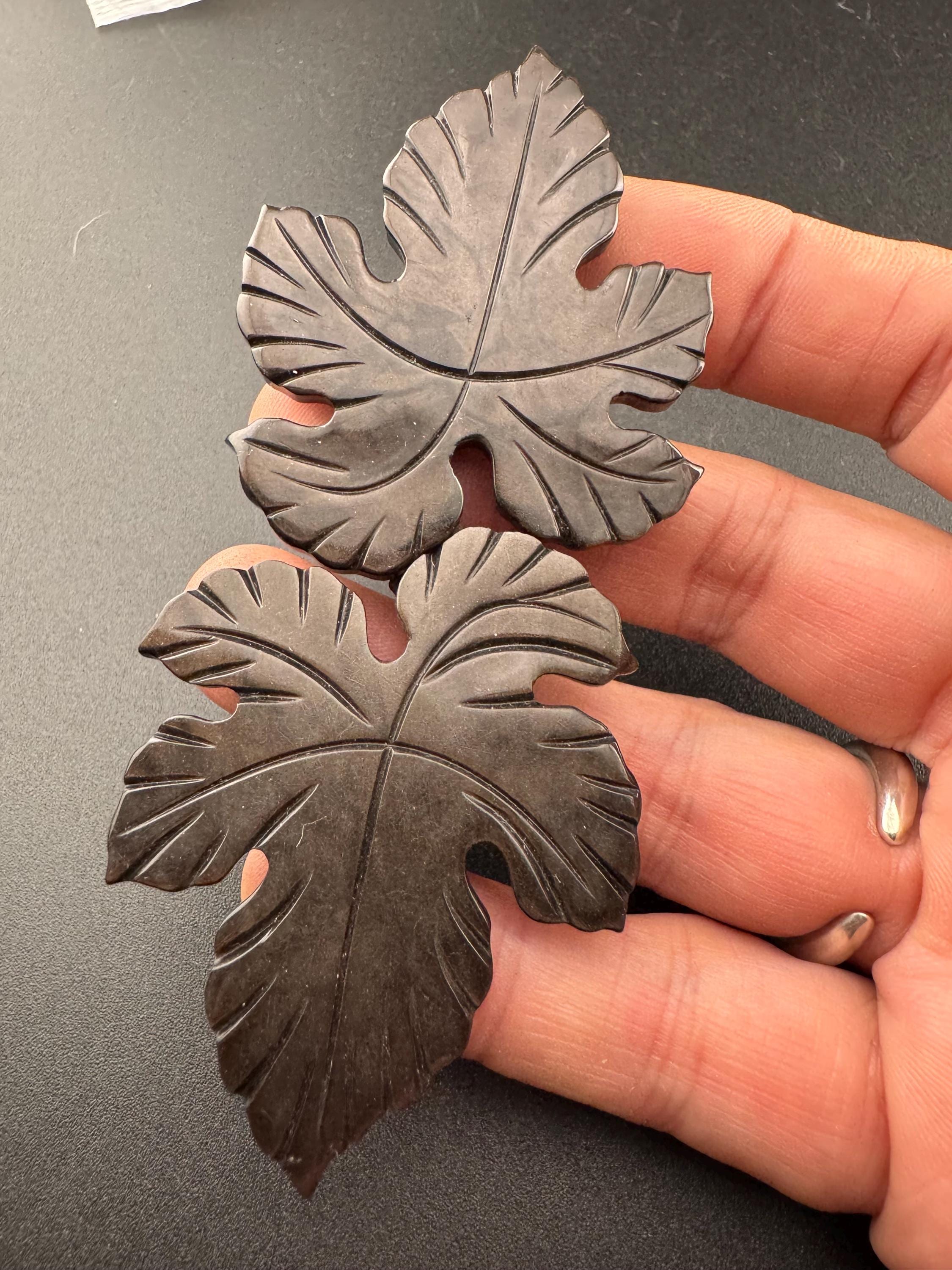 True Art Deco 2 part BROWN early plastic leaf  belt buckle