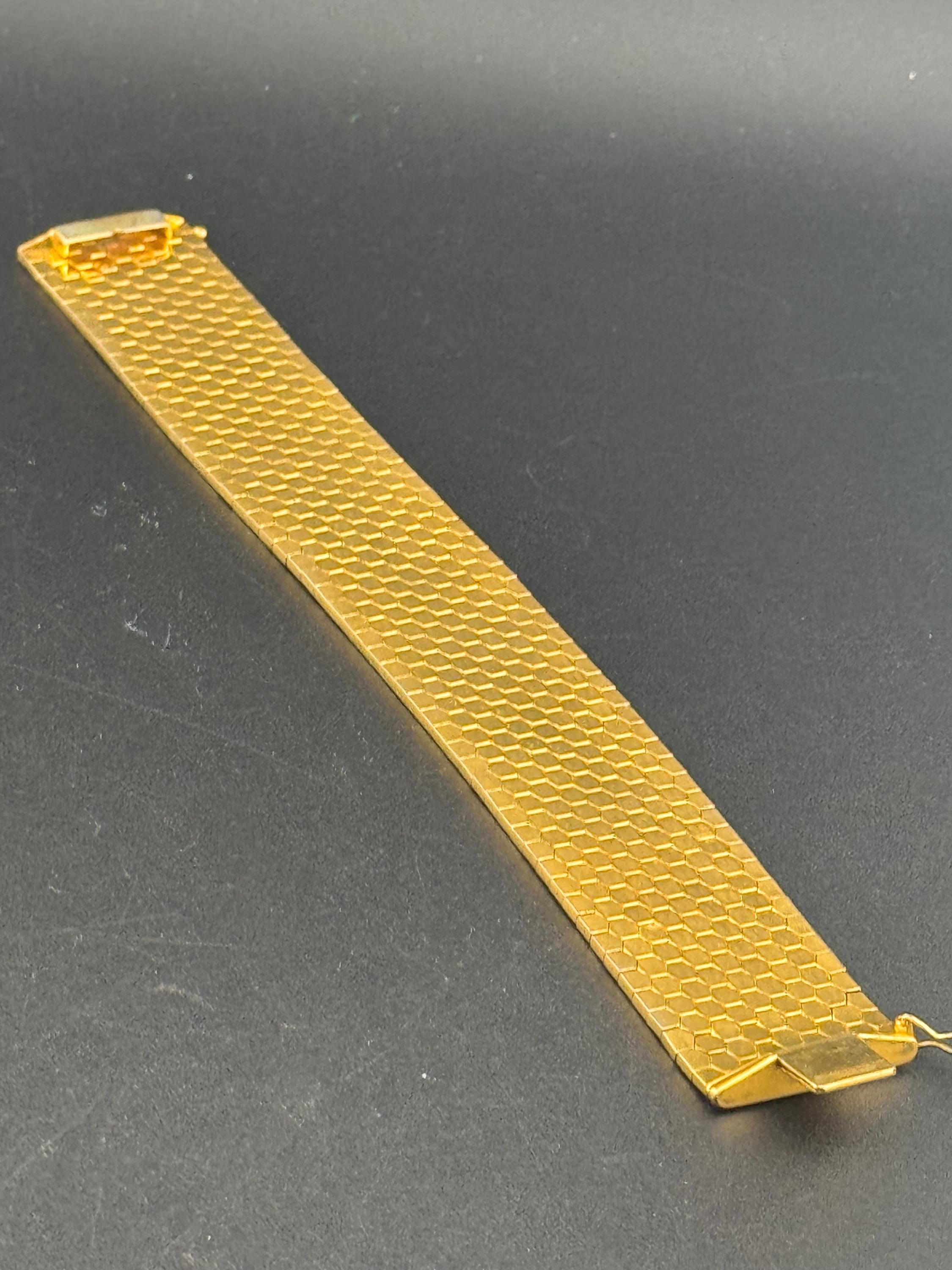 1970s articulated flat 18k gold plated cuff wrap bracelet 20cm long x 28mm wide Italian style