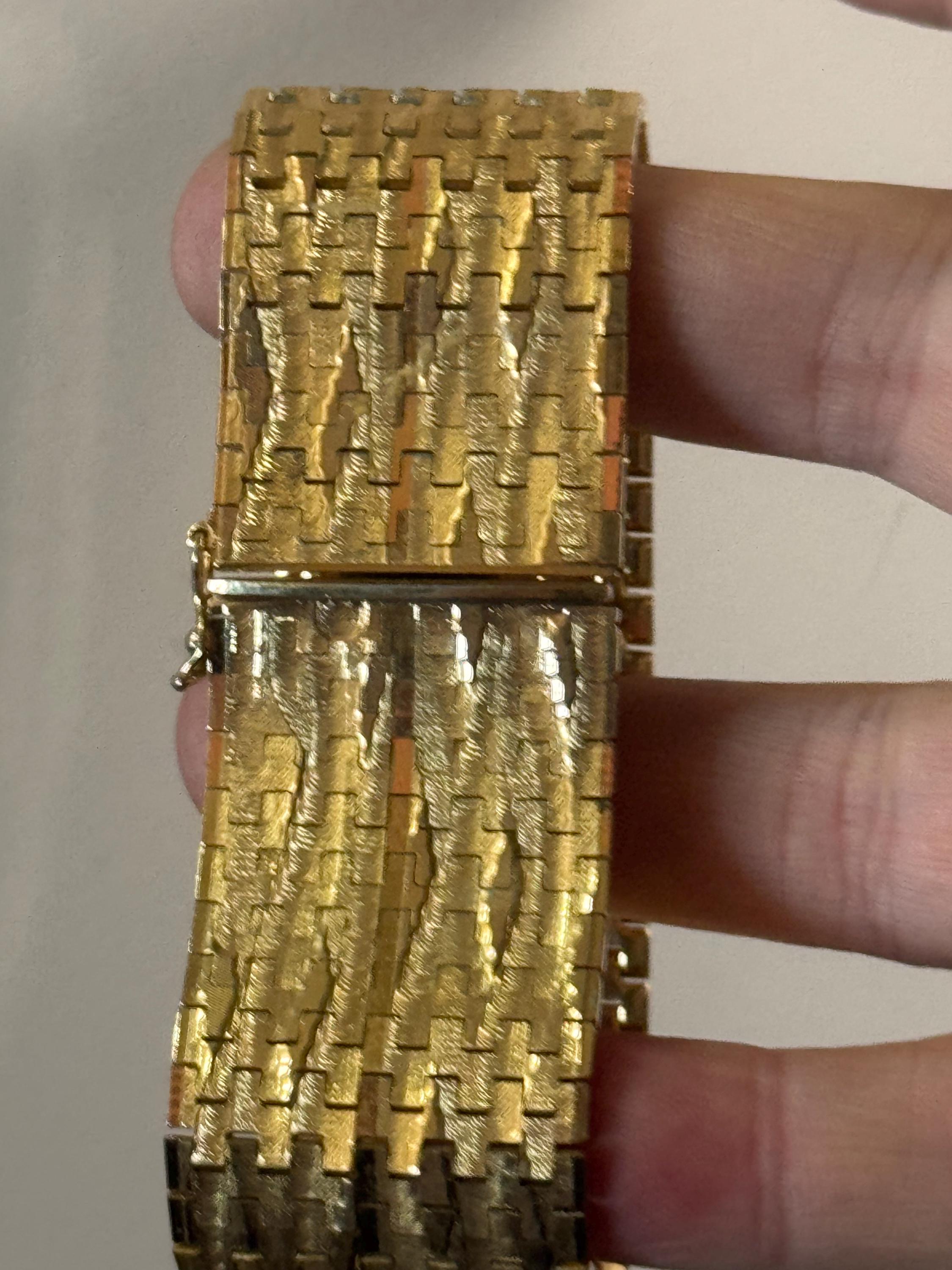 1970s Italian 18k Gold Plated Cuff Bracelet