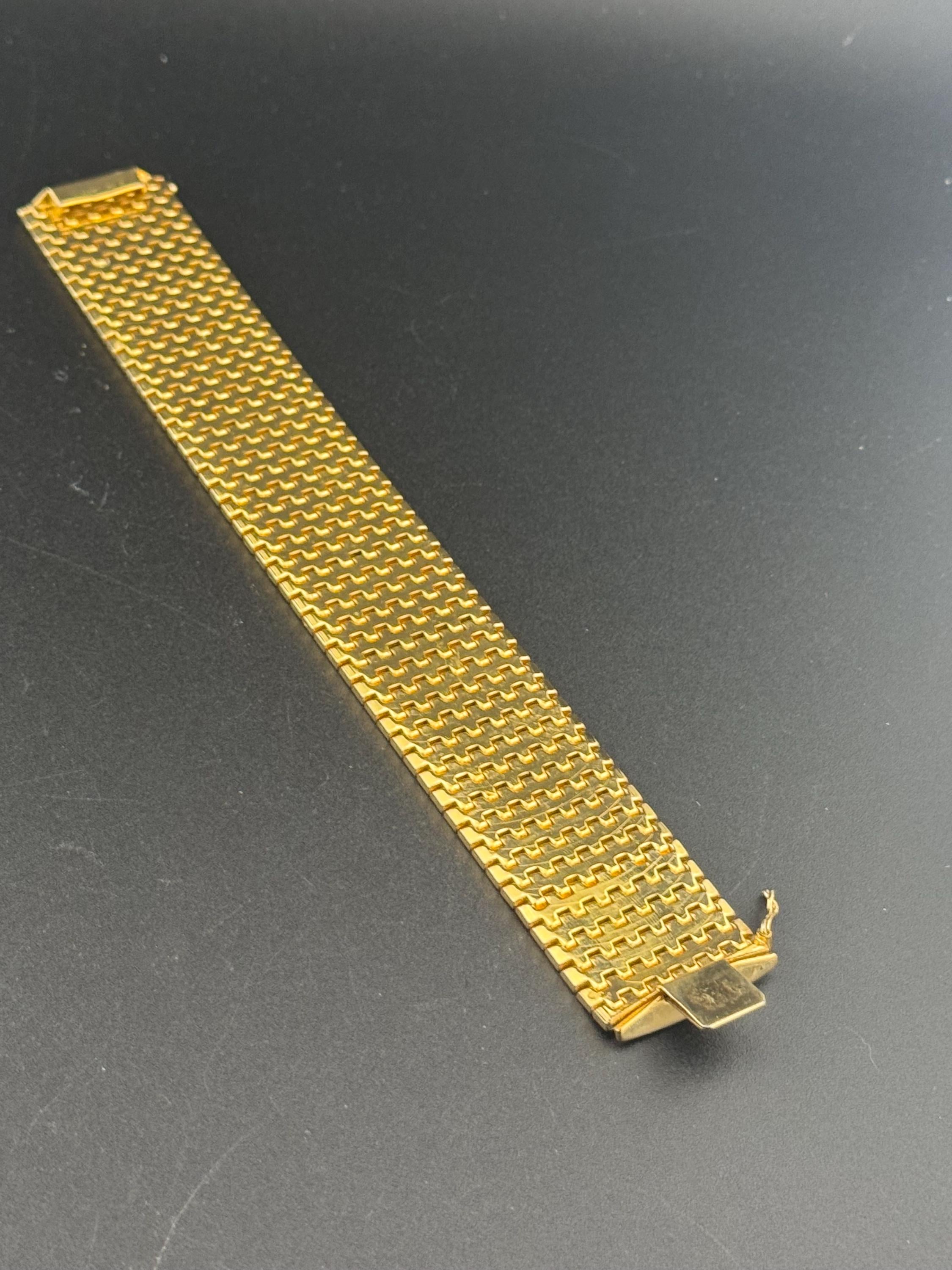 1970s Italian 18k Gold Plated Cuff Bracelet