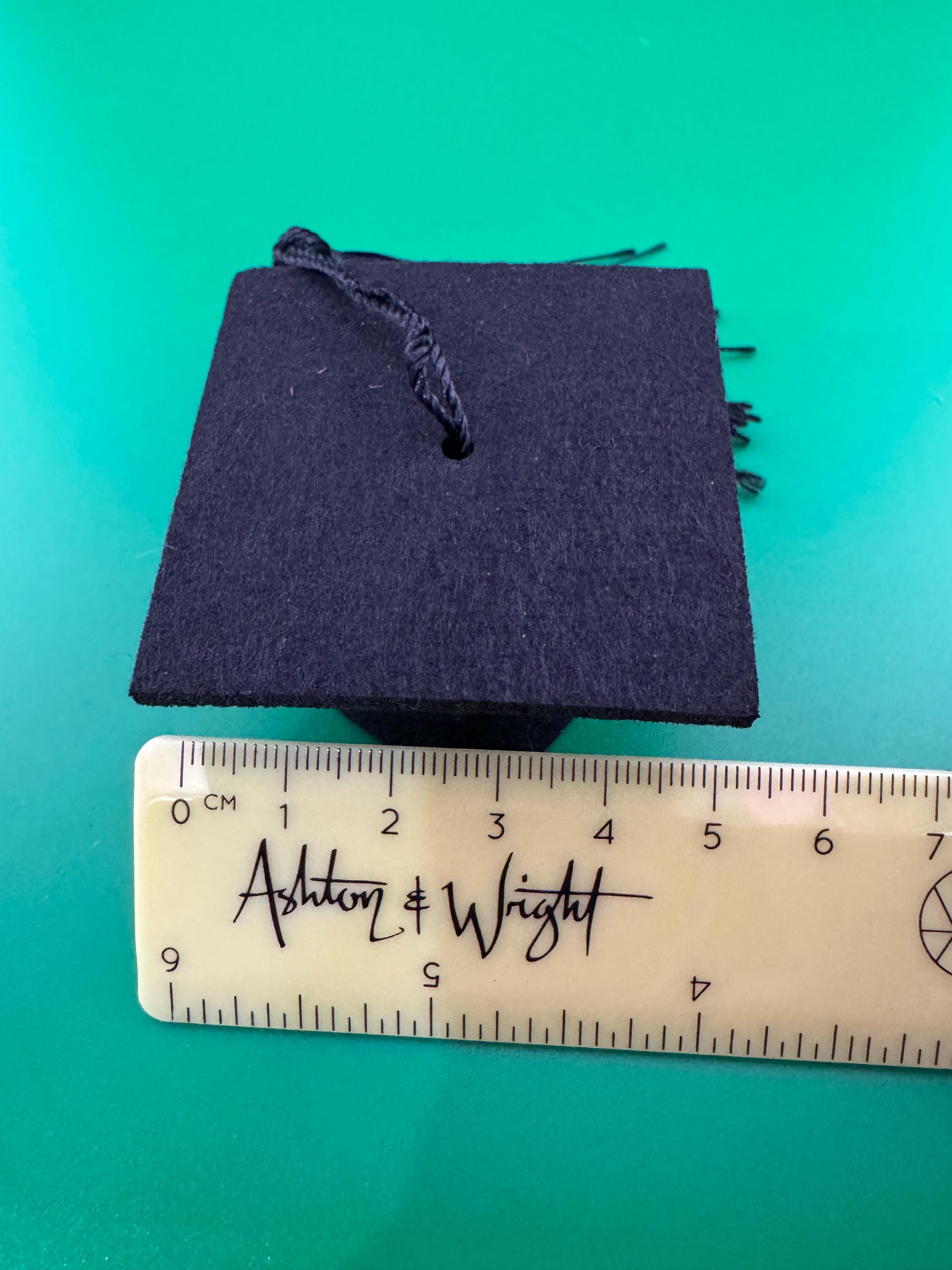 miniature black felt University graduation mortarboard hat cake topper academic cap decoration, dolls hat