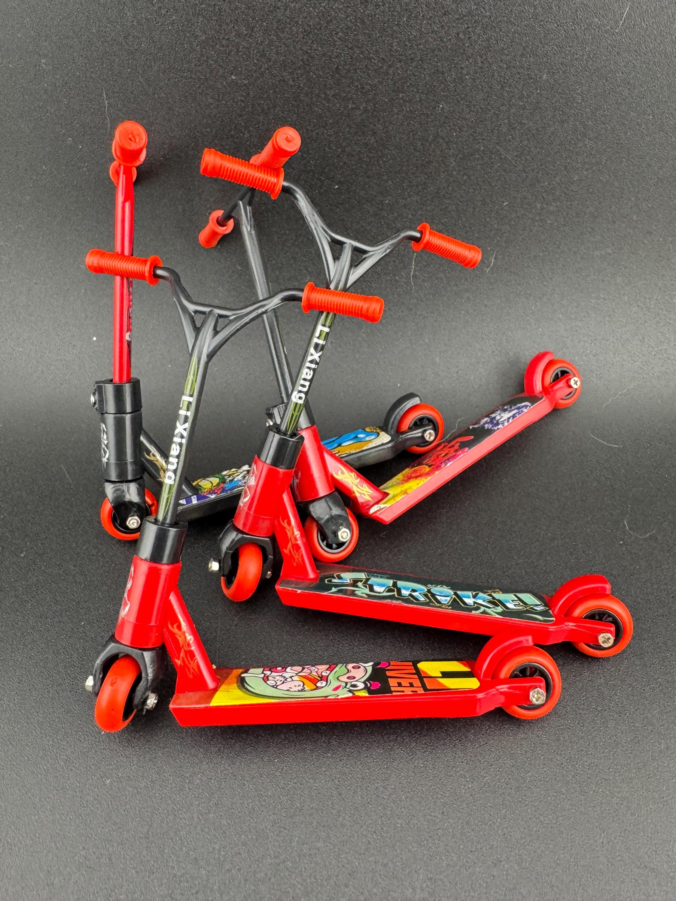1 piece Miniature red and black scooter cake topper decoration plastic finger operated sports