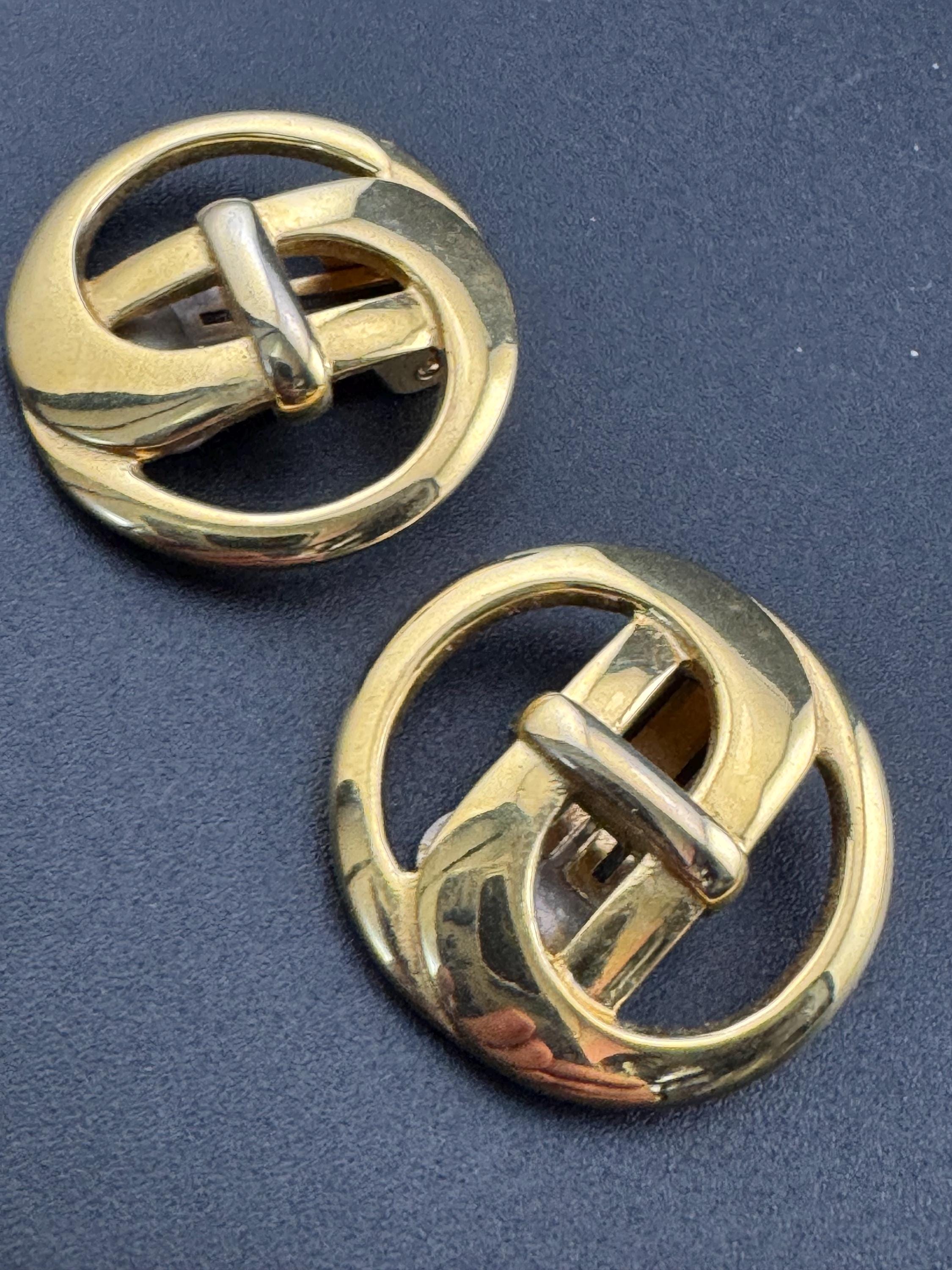 Vintage Retro 1980s oversized gold tone high end pierced large stud Earrings