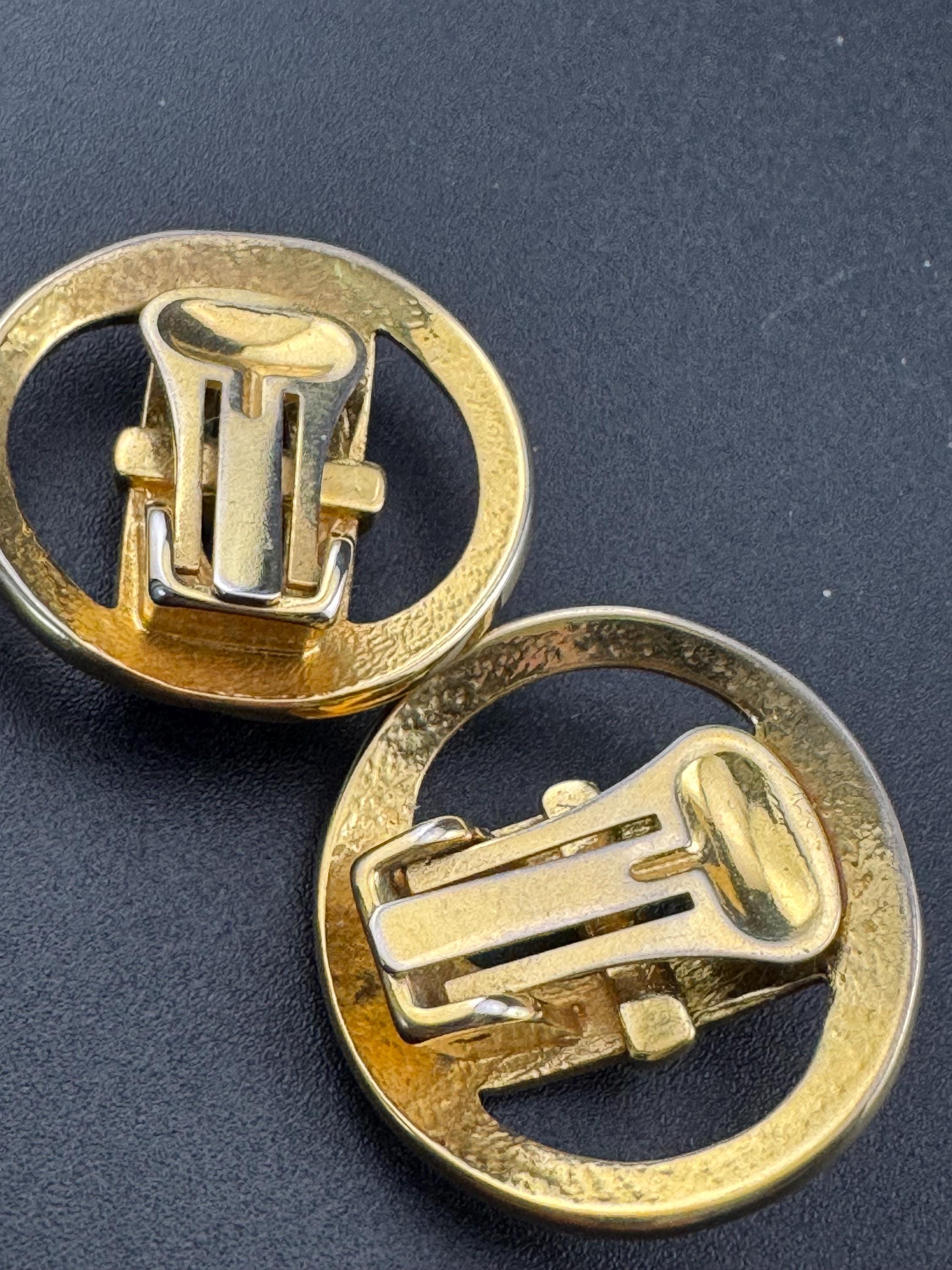 Vintage Retro 1980s oversized gold tone high end pierced large stud Earrings