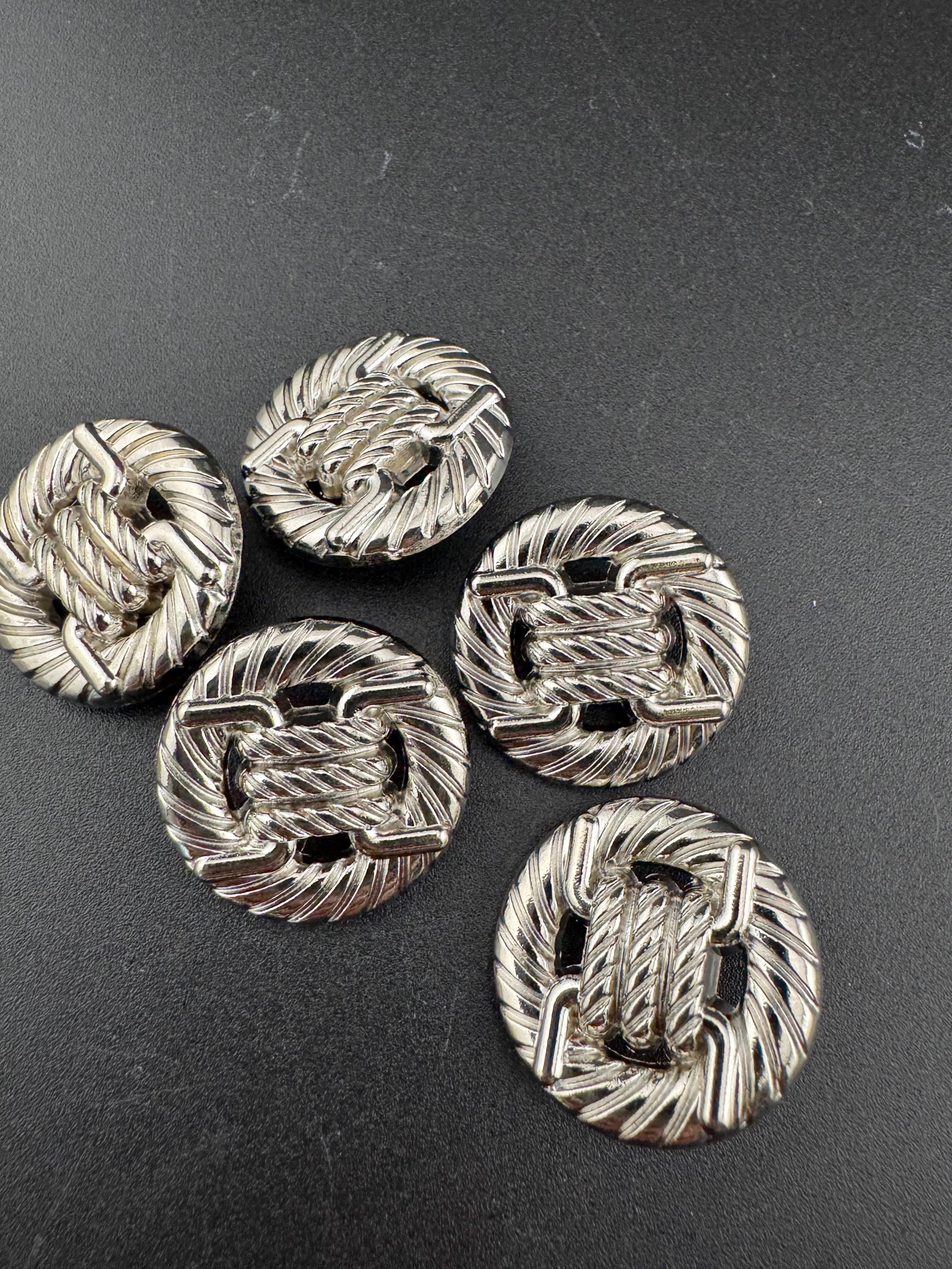 nautical rope buttons, pack of 5 silver or gold tone, 18mm & 25mm with metal shanks, seaside sewing style choose your finish / size