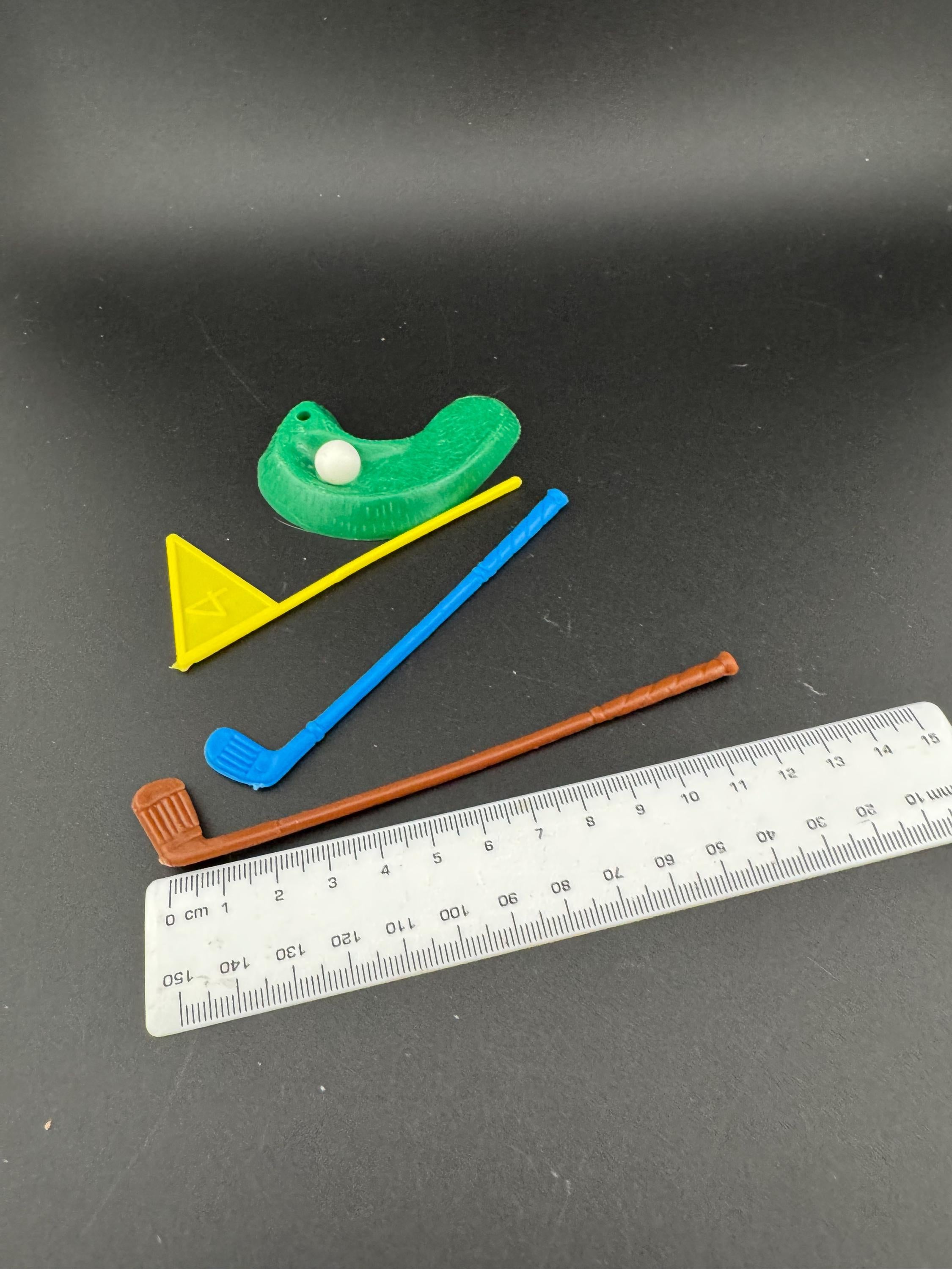 Miniature Golf Cake Topper Set: Vintage Dollhouse Golfing Decoration