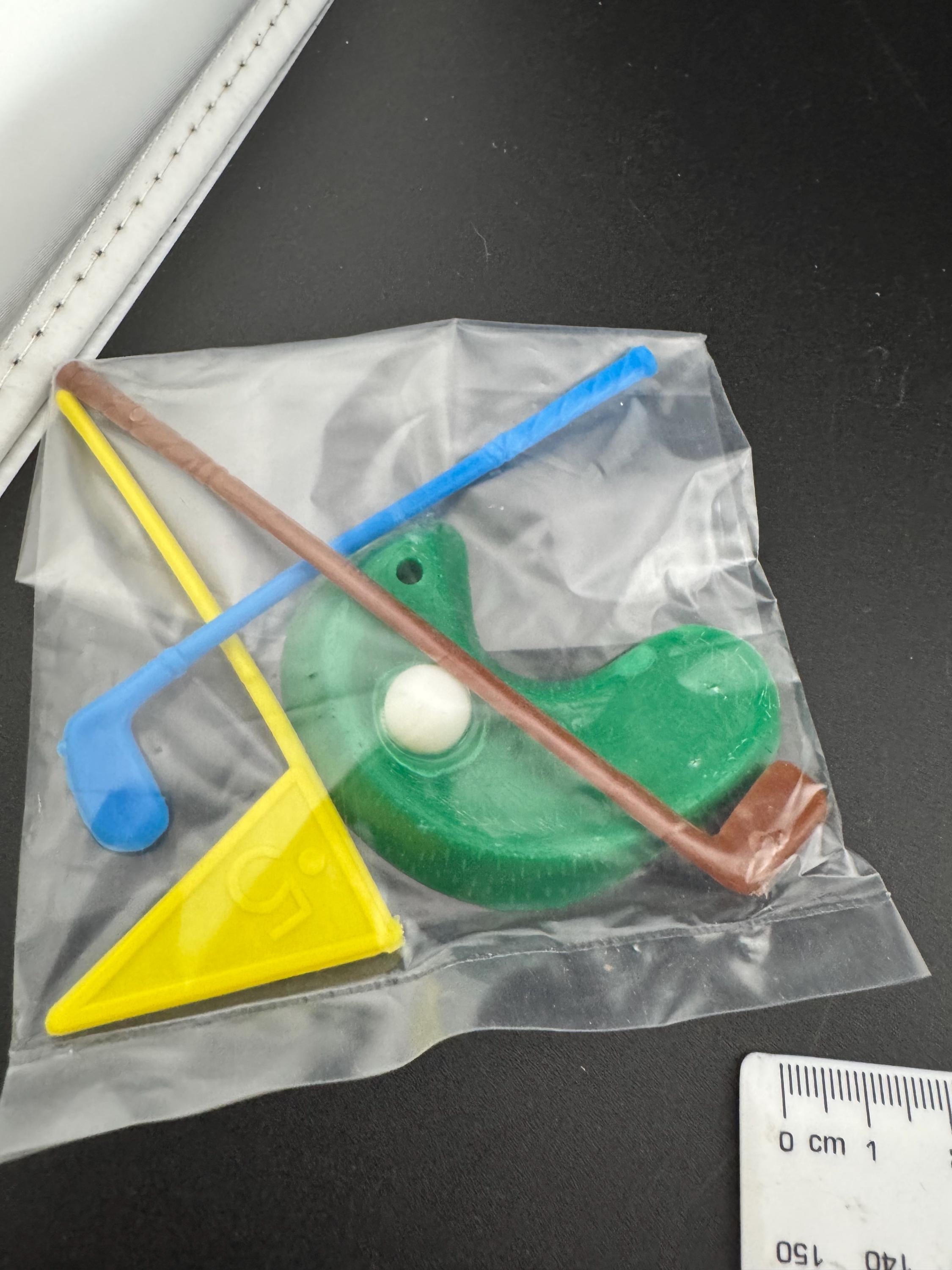 Miniature Golf Cake Topper Set: Vintage Dollhouse Golfing Decoration