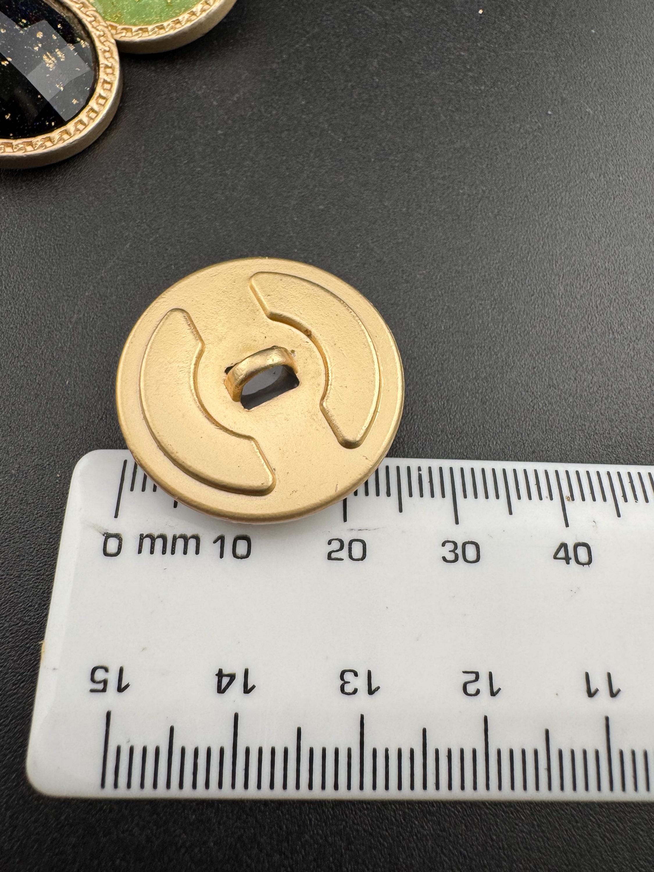 Glitter Nebula Acrylic Buttons: Matte Gold, Designer Sewing (5-Pack 25mm)