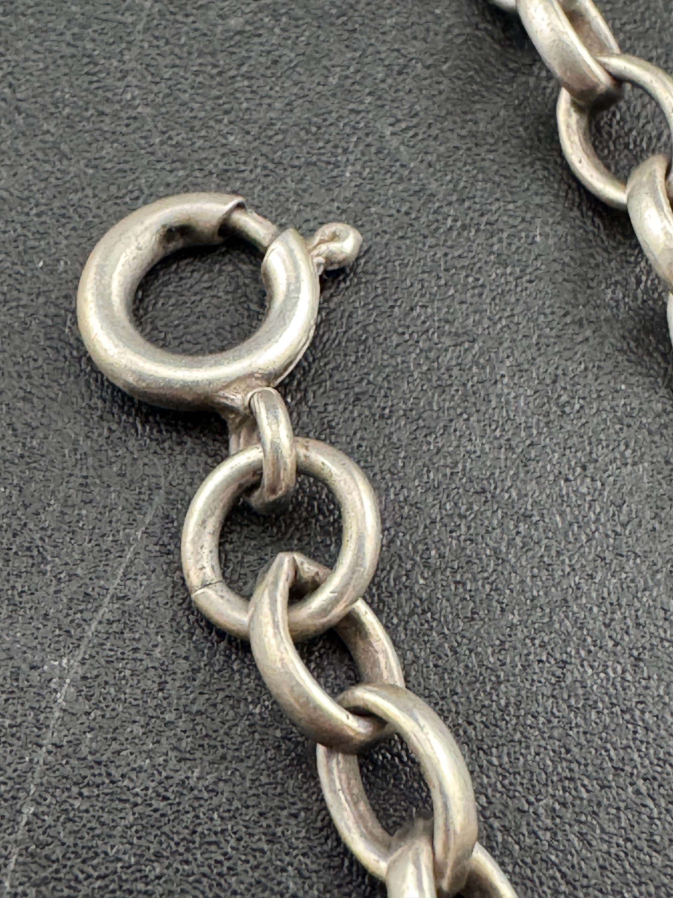 Dainty Retro plain 925 Sterling silver curb chain belcher bracelet 20cm 7.1 grams