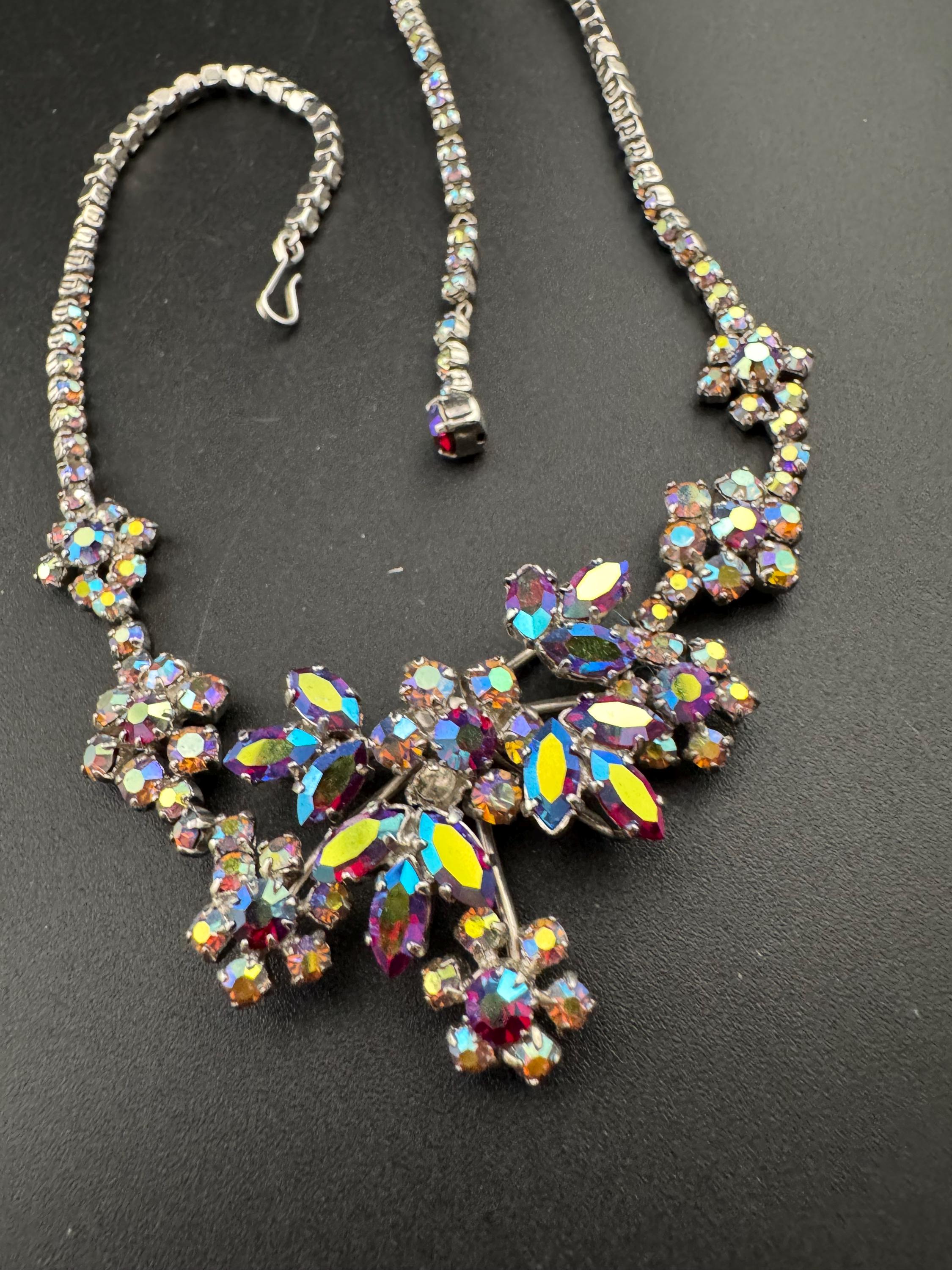 Vintage Aurora Borealis Diamanté Necklace, 1950s