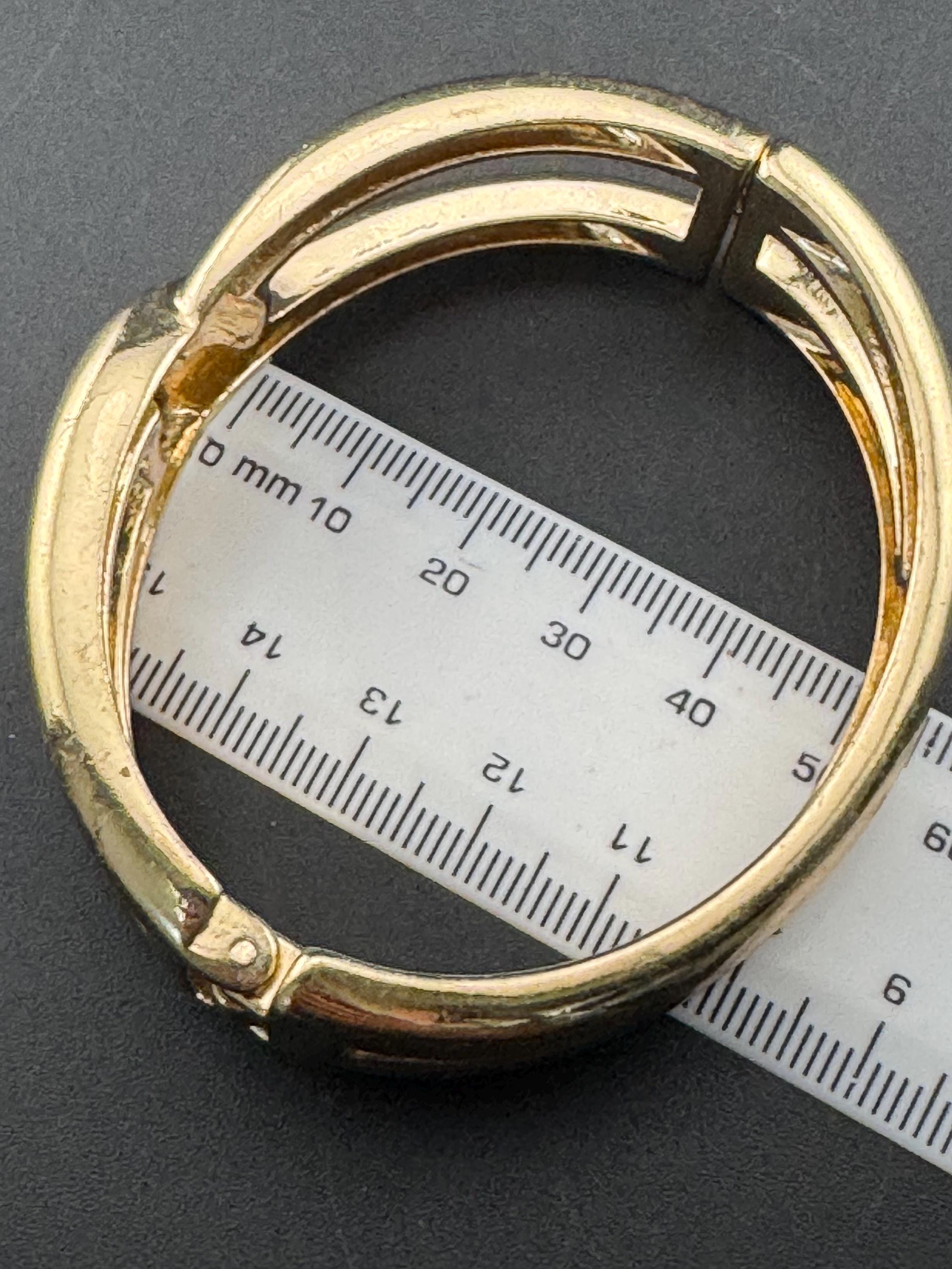 Vintage classic 80s gold tone wide chain link clamper bangle
