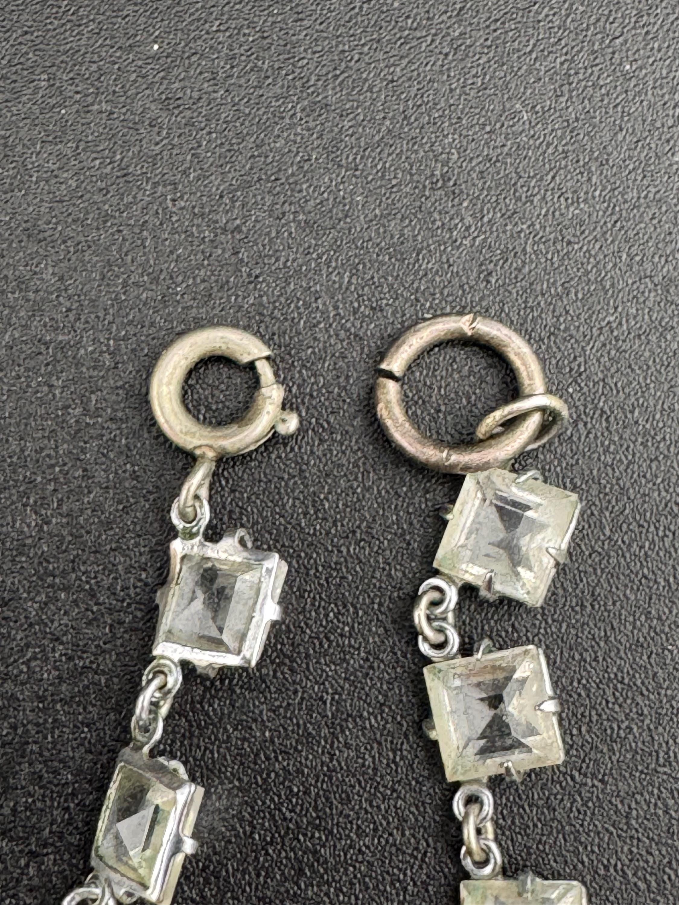 As found Art Deco open back crystal clear diamanté Paste Rhinestone glass necklace 1920s 41cm
