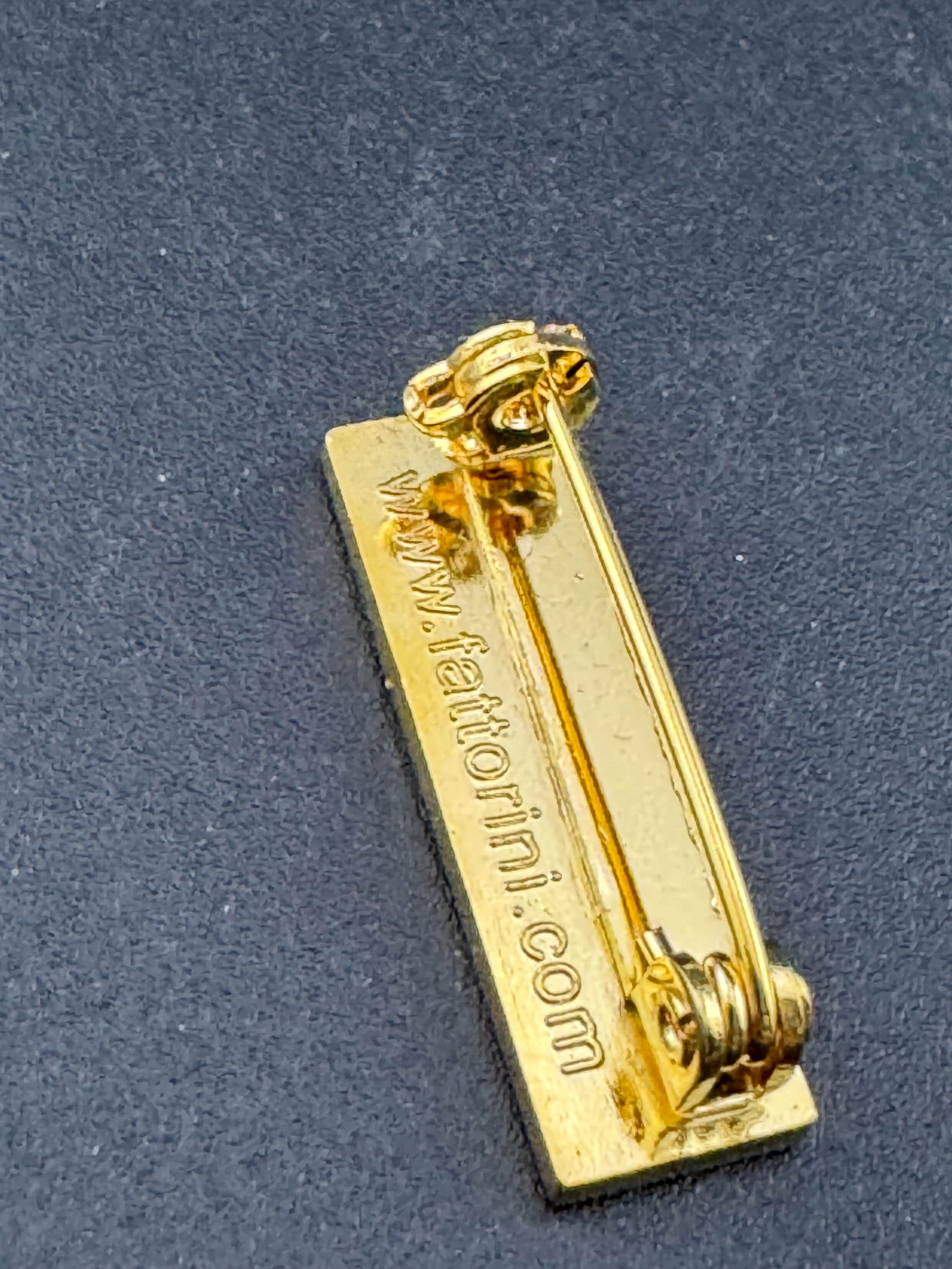 Vintage retro small yellow enamel brass swimming old school badge pin brooch