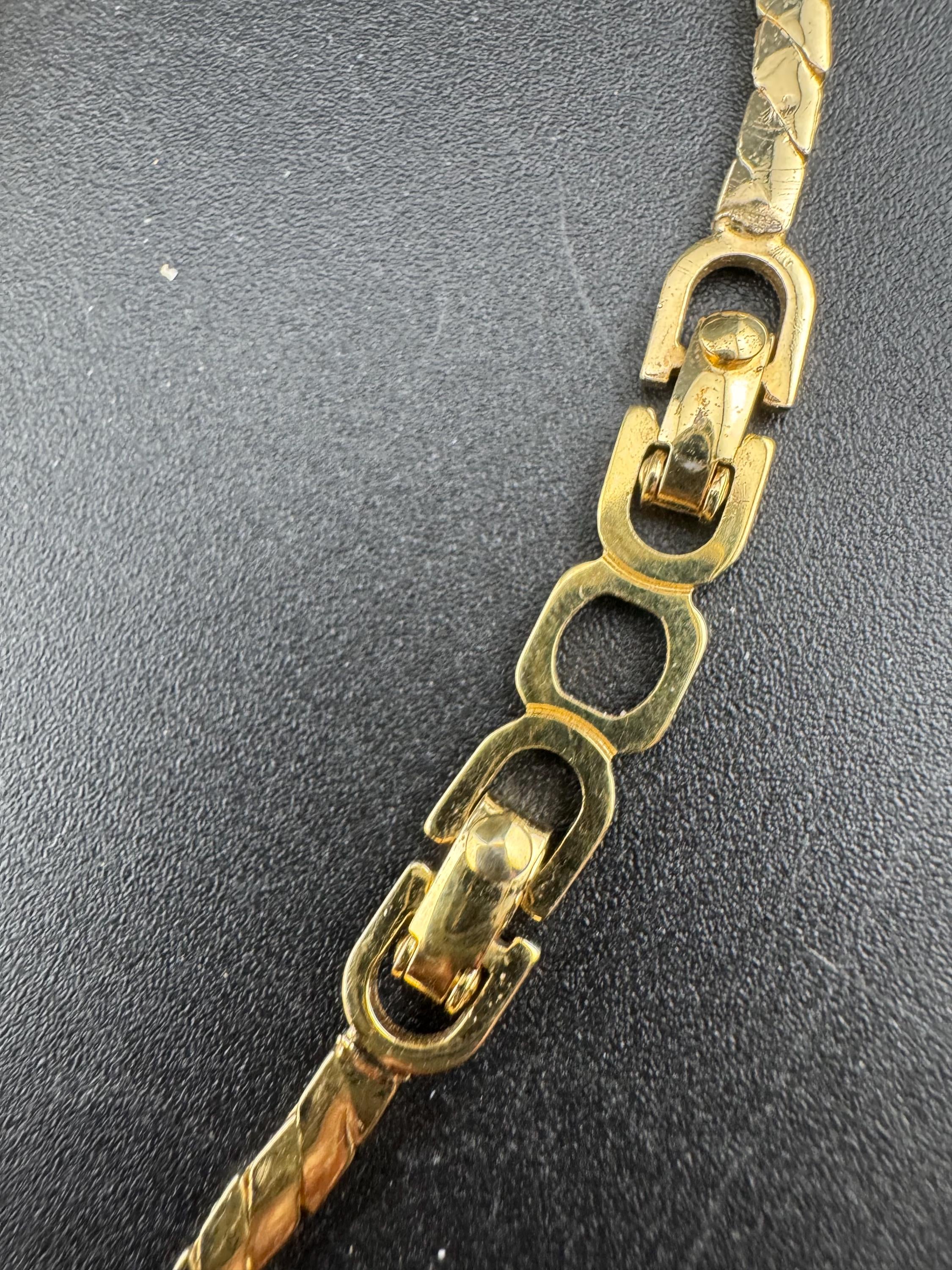 Vintage Christian Dior designer rope trust diamanté pendant chain necklace 41cm fully signed