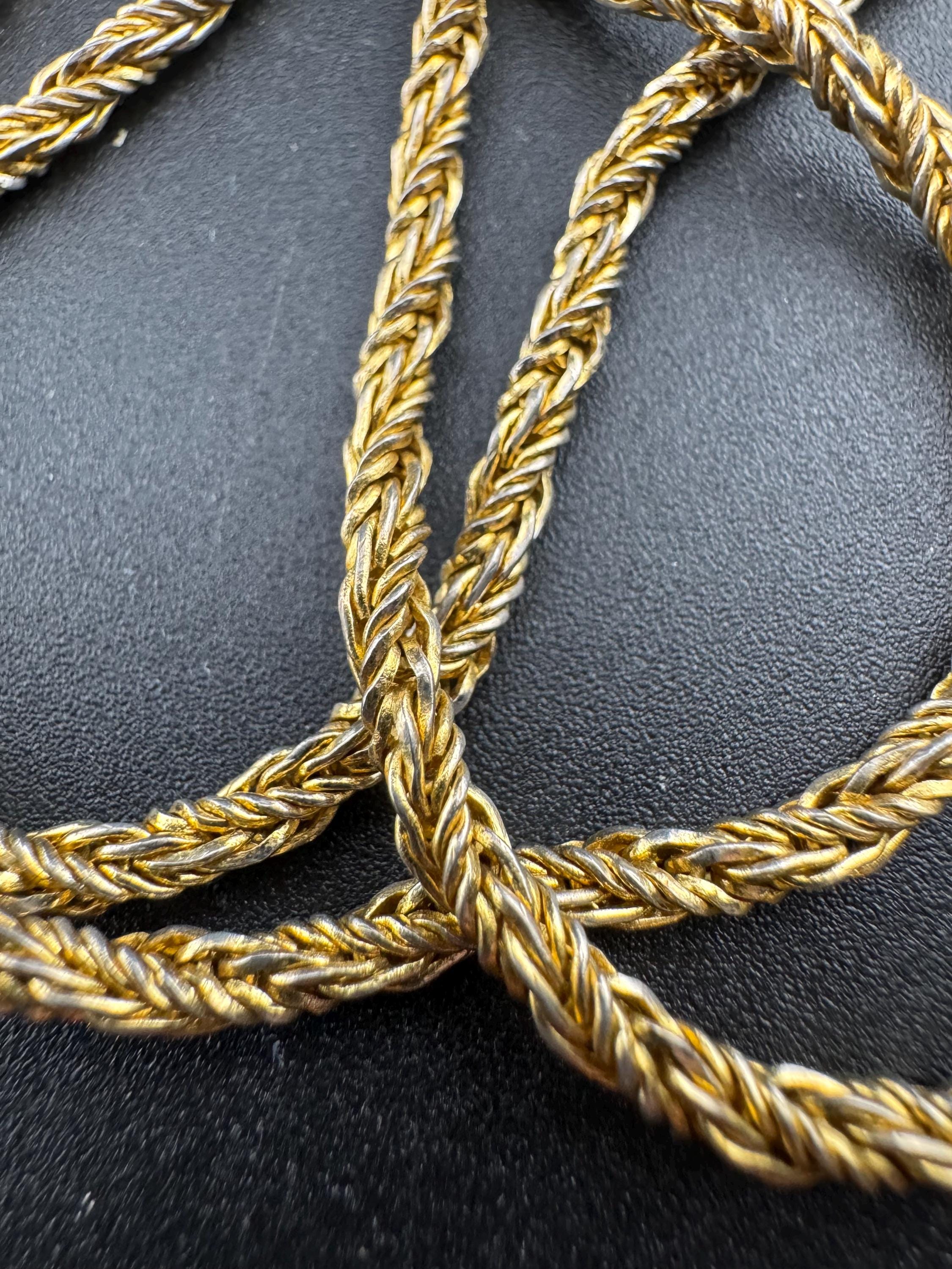 Signed CIRO vintage long 80cm gold tone rope chain necklace, ideal layering