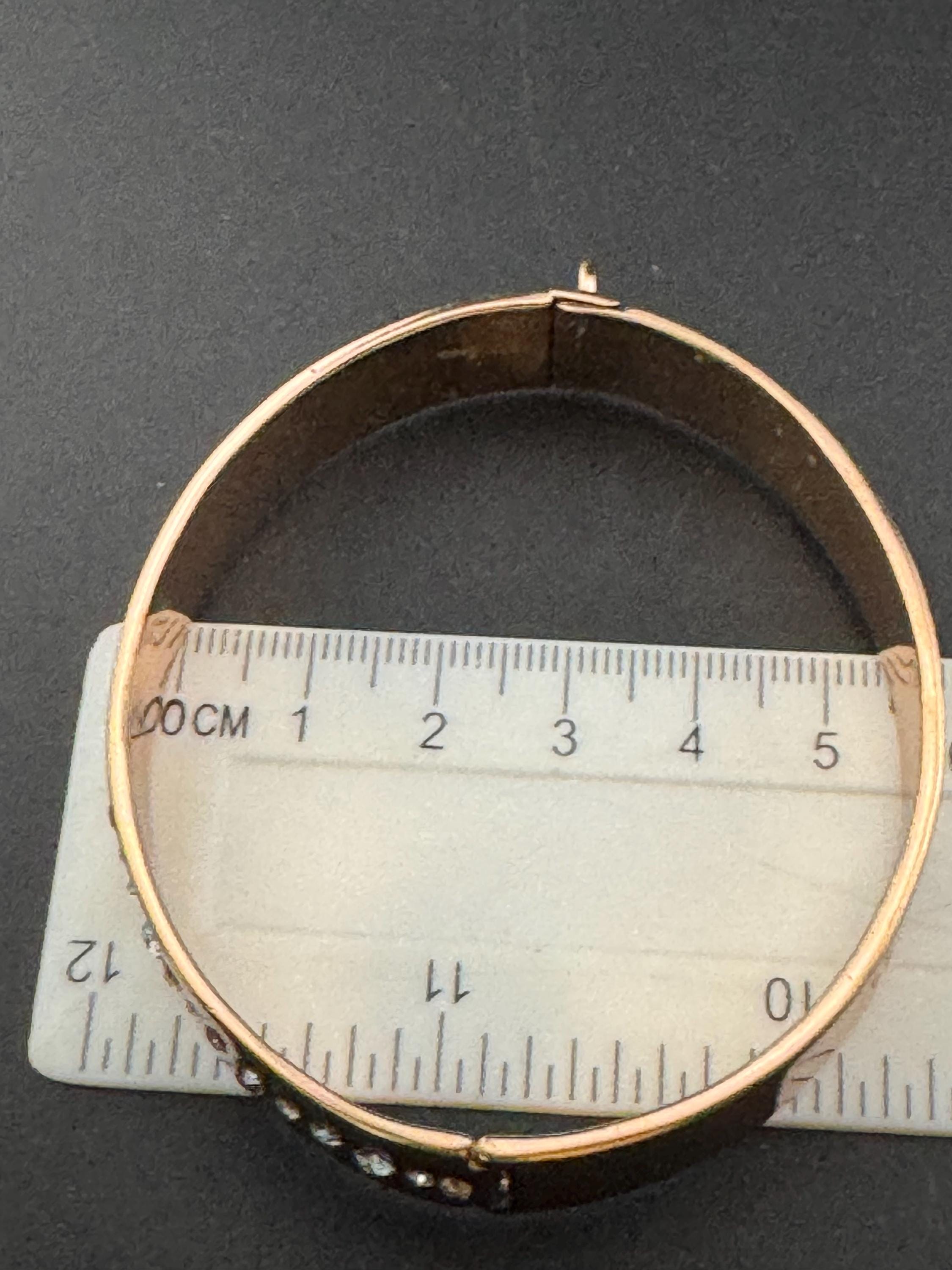 retro designer NIKKI LISSONI signed copper gold plated 1.5cm wide diamanté crystal set bangle bracelet for charms