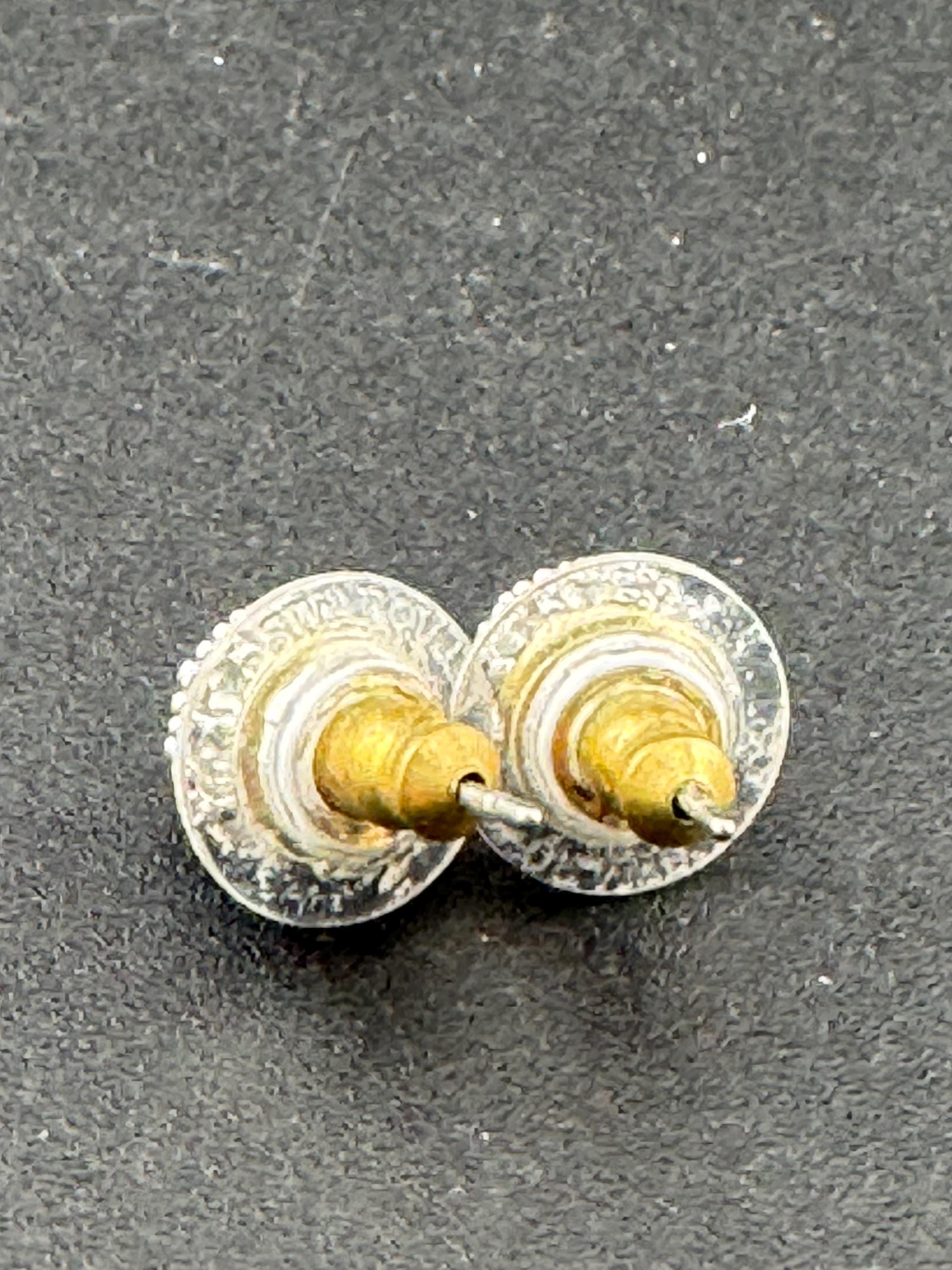 Signed Swarovski crystal silver tone diamanté clear ball stud earrings
