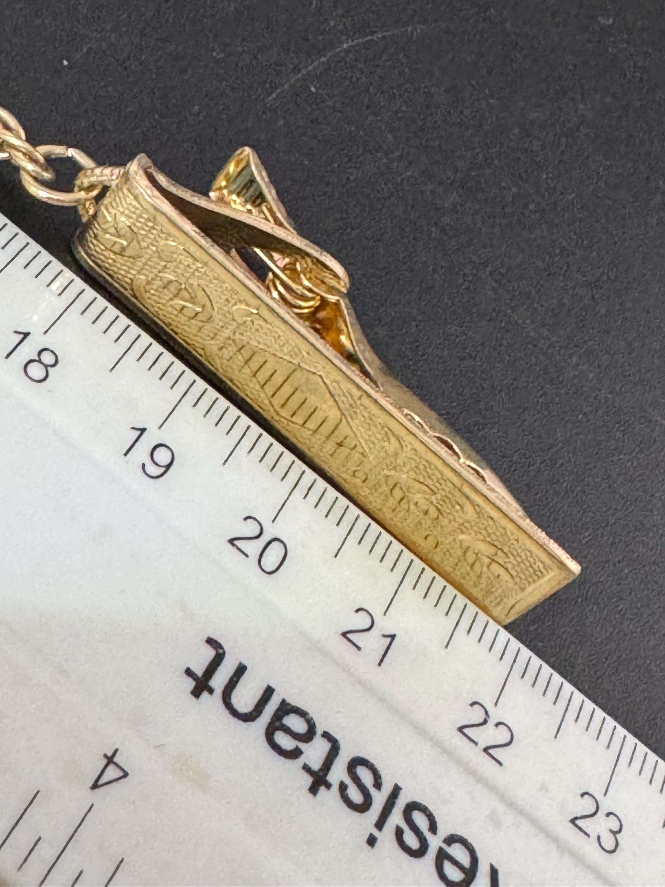 vintage double gold tone metal sweater guards jumper clips