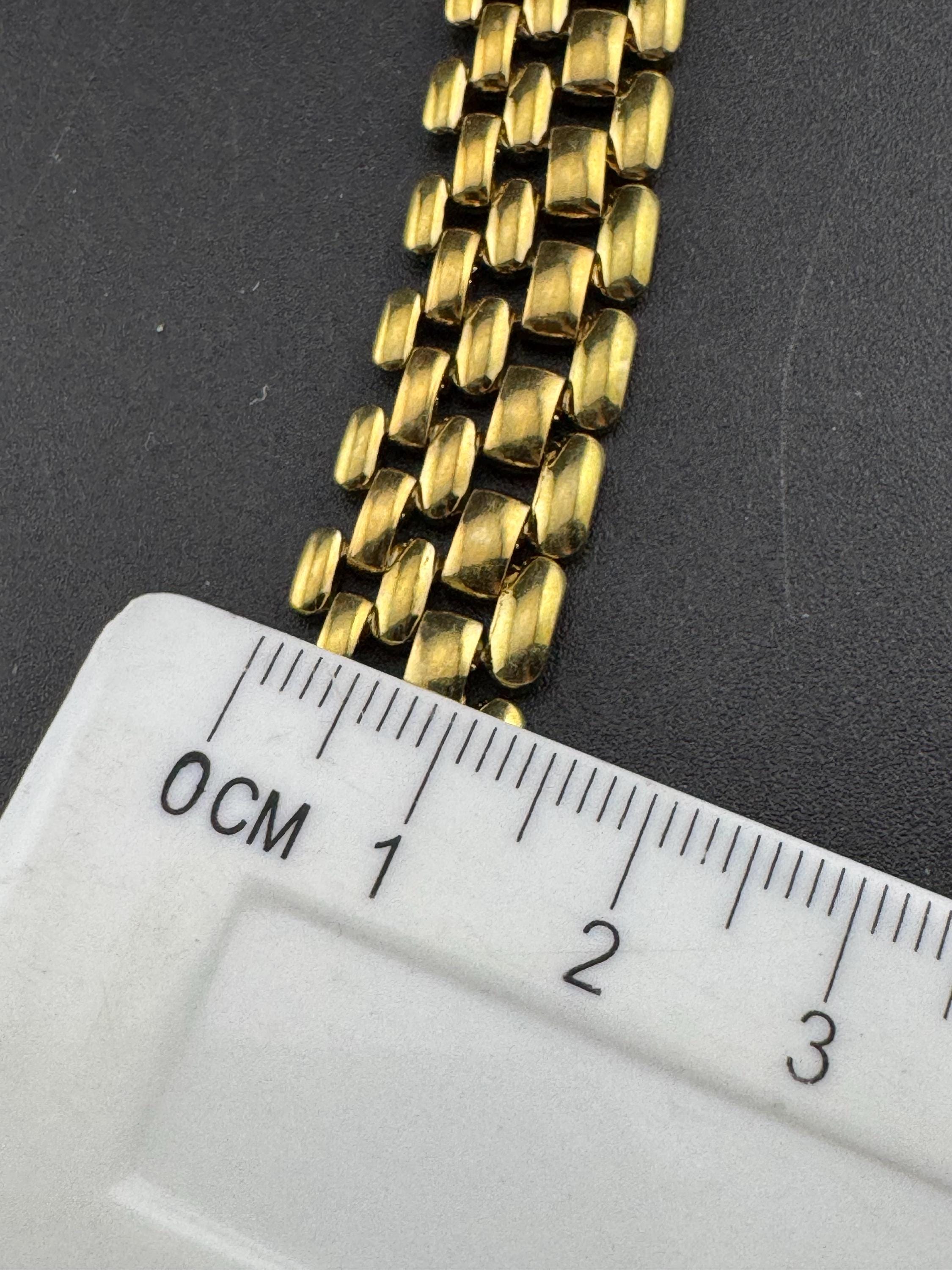 Retro 1980s brick panther link gold tone choker necklace 45cm