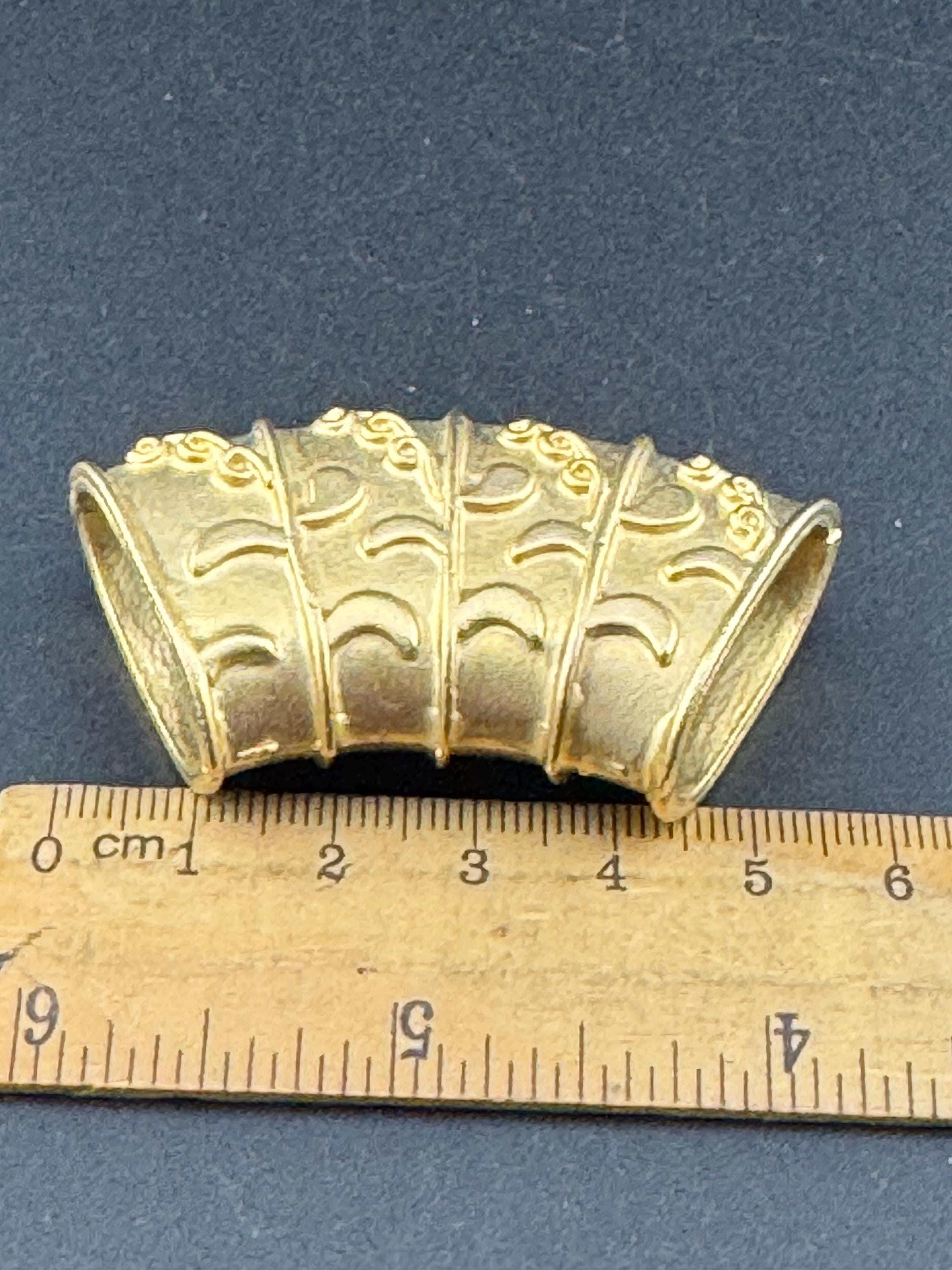 Y2K classic Etruscan Matt Gold Tone oversized tube style large Scarf ring
