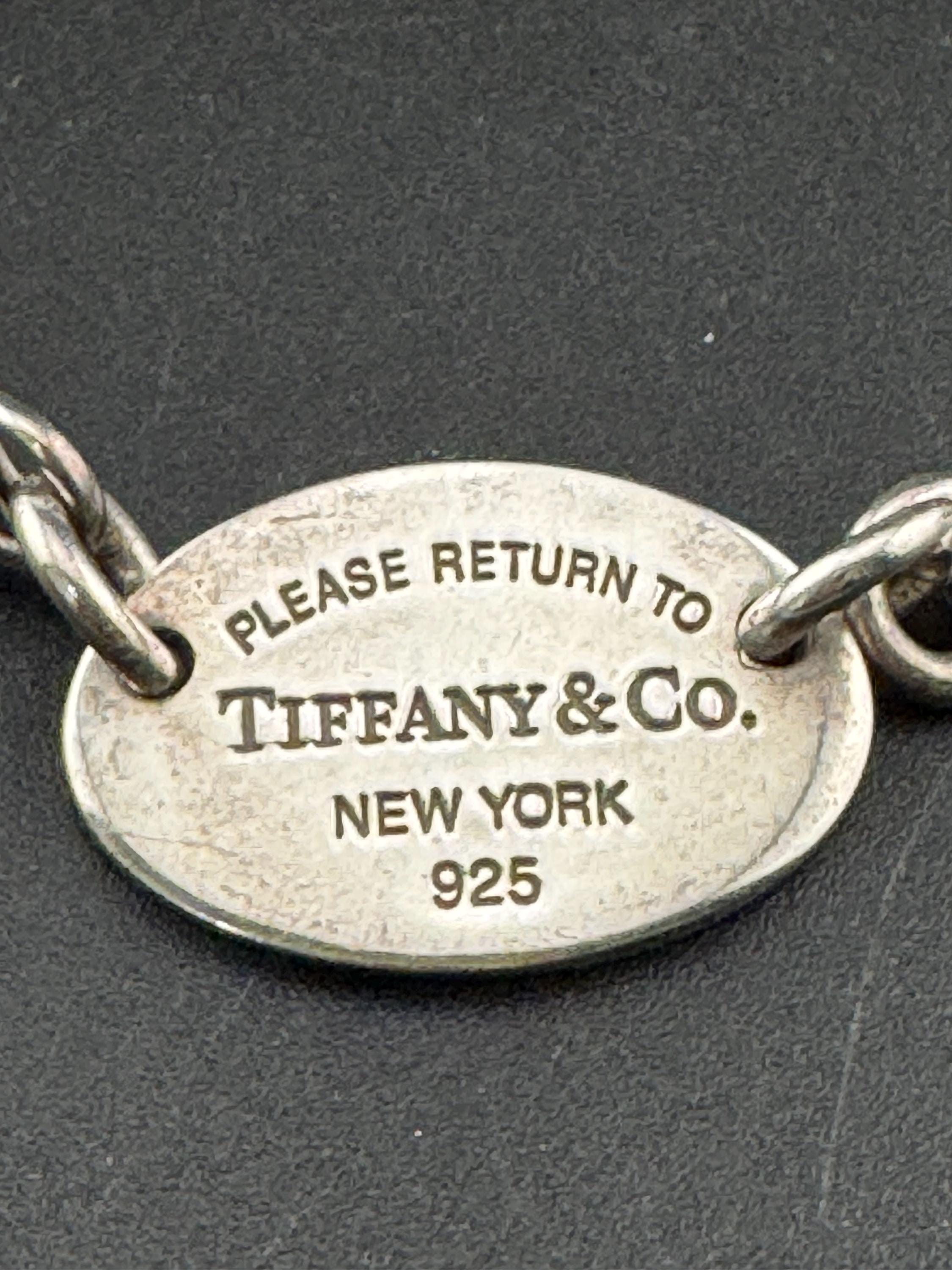 Retro ‘return to Tiffany & Co’ fully hallmarked London 925 sterling silver collar choker necklace 38.5cm 53.3 grams twice stamped