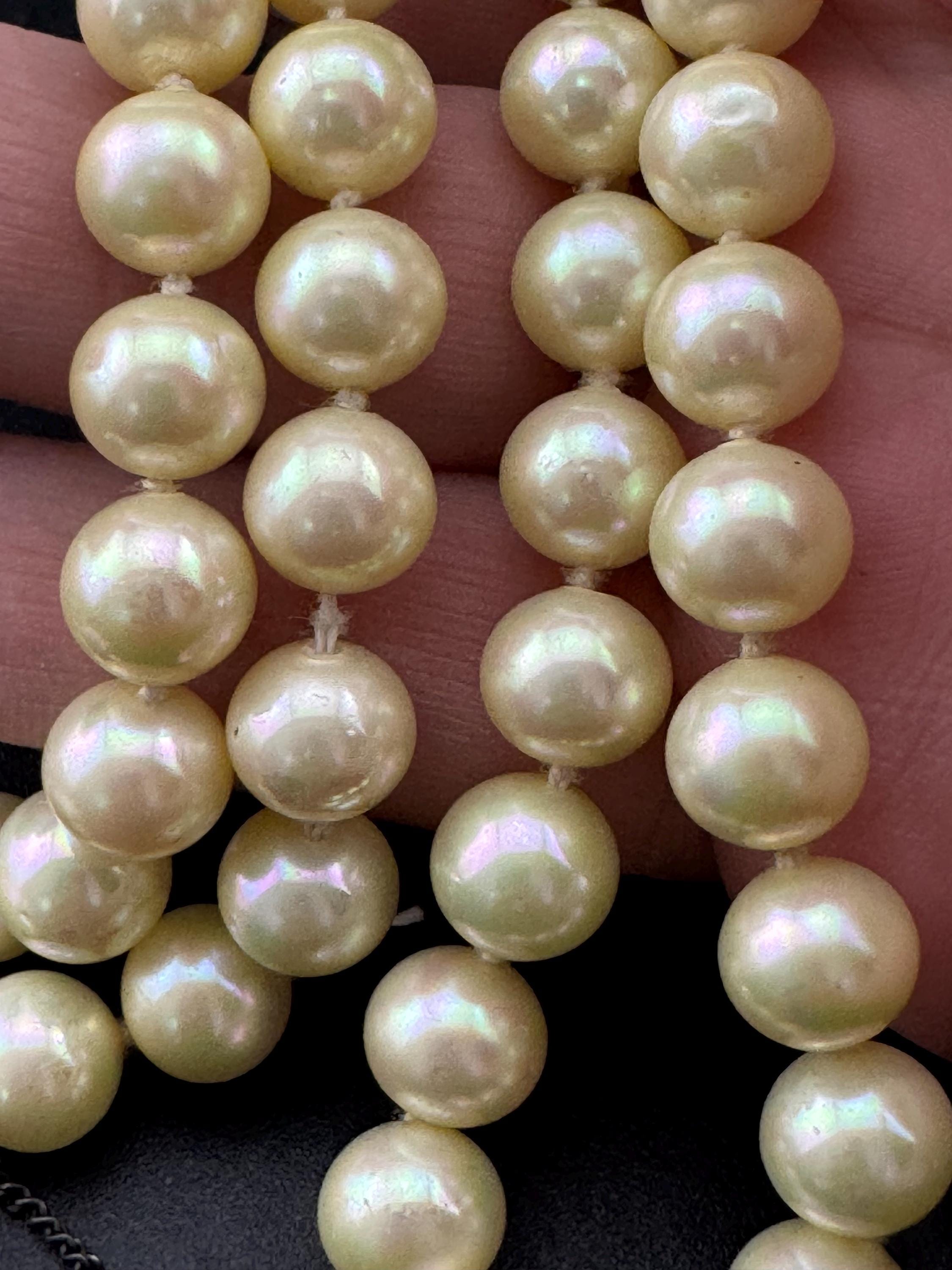 retro faux pearl multi strand beaded statement choker necklace