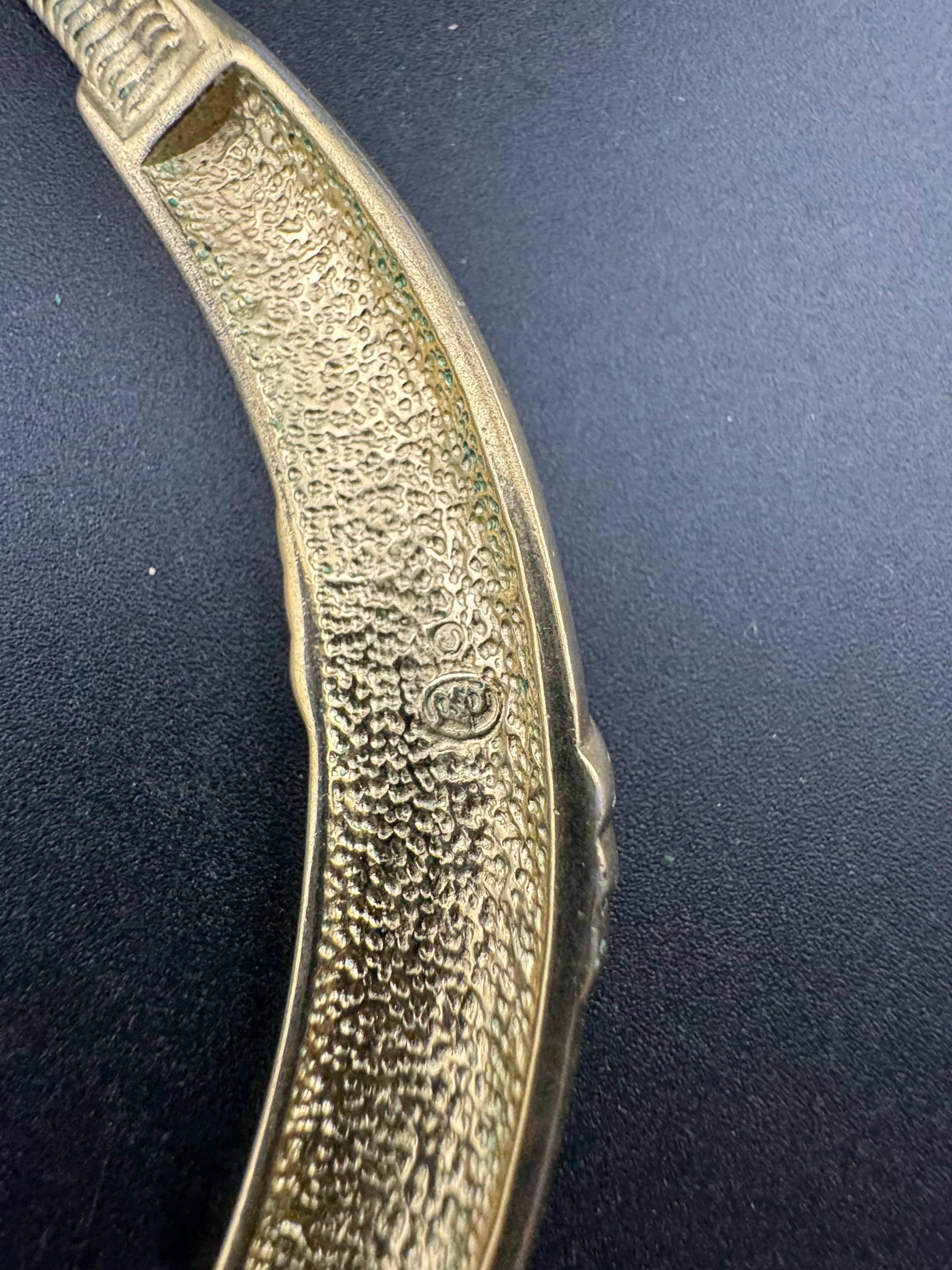 Vintage Bergdorf Goodman Choker: Gold Tone Snake Link with Cream Enamel