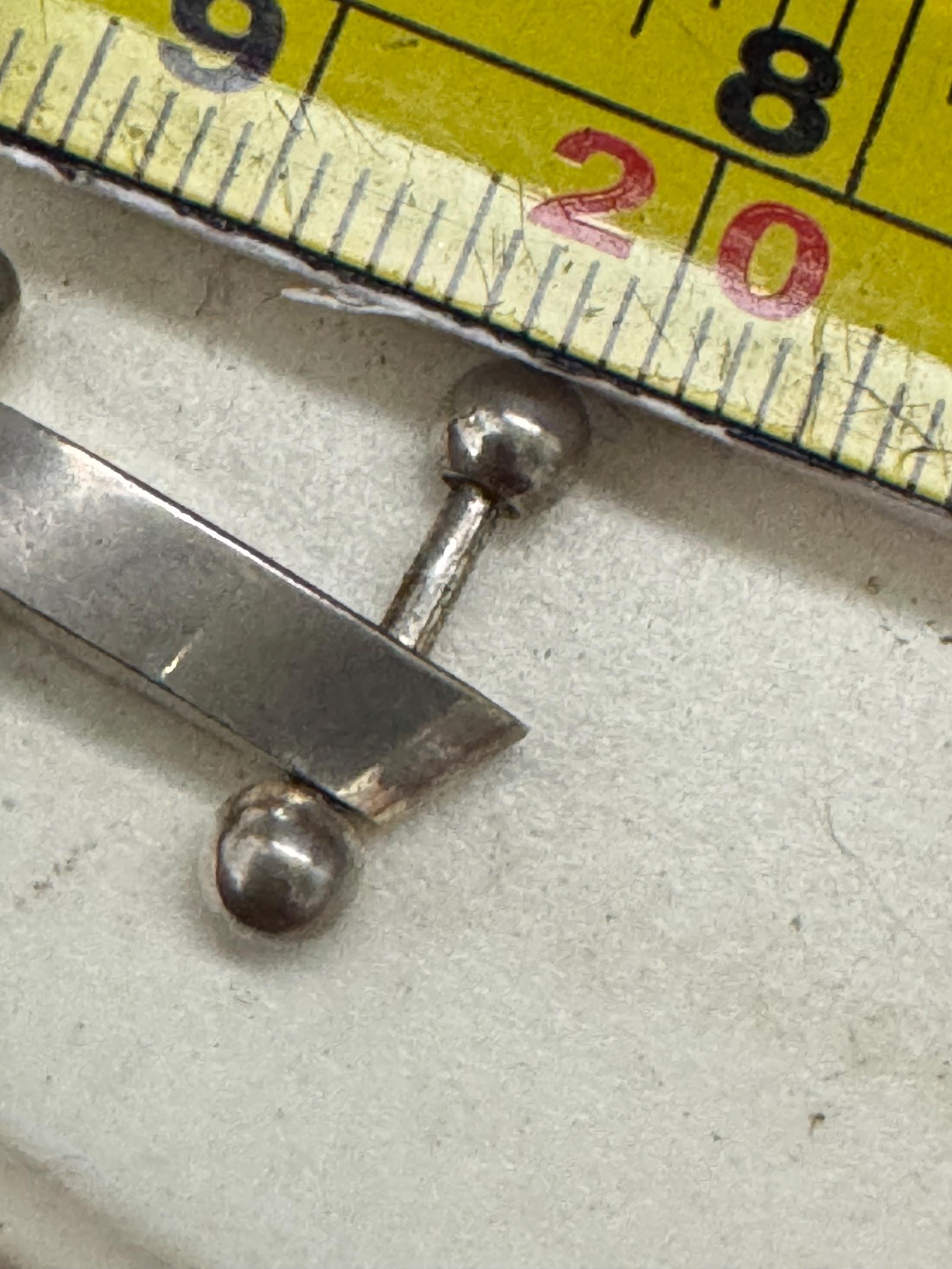 Vintage Modernist brutalist 925 silver panel and ball link bracelet 41.2 grams 20cm long unisex
