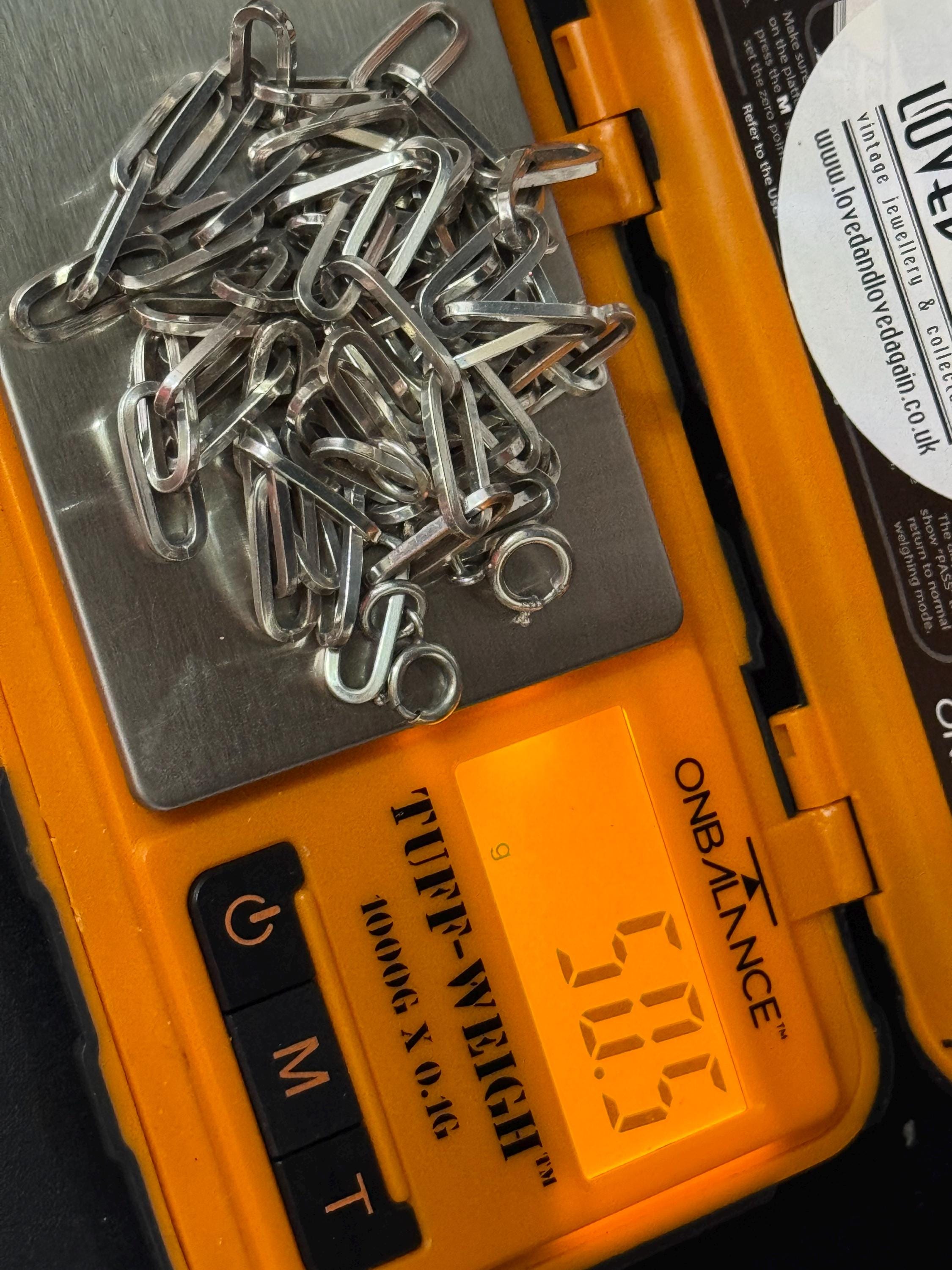 Vintage Sterling Silver Curb Link Chain Necklace & Bracelet Set