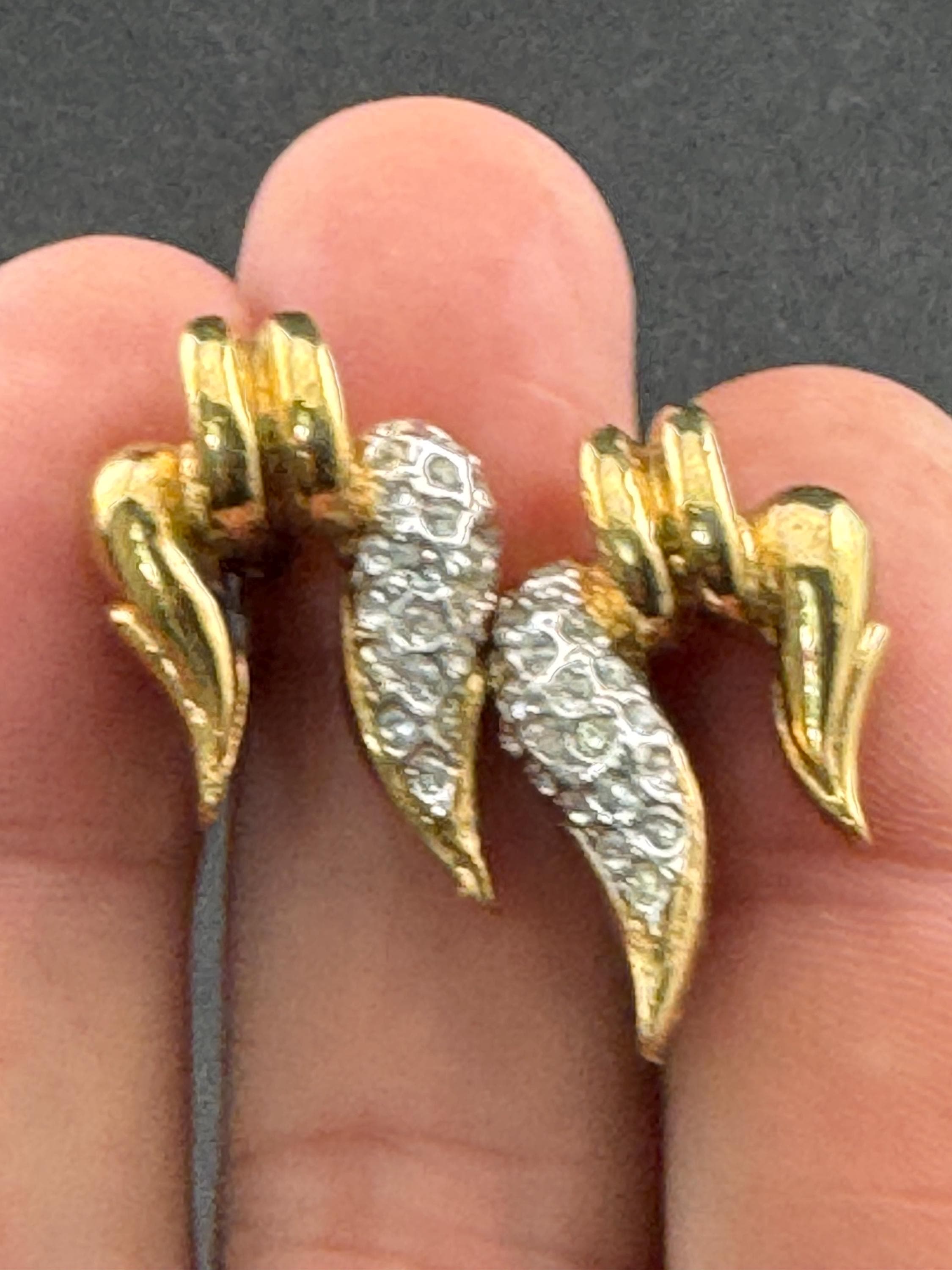 Vintage Signed A&S Attwood and Sawyer Vintage gold tone diamanté clip on earrings