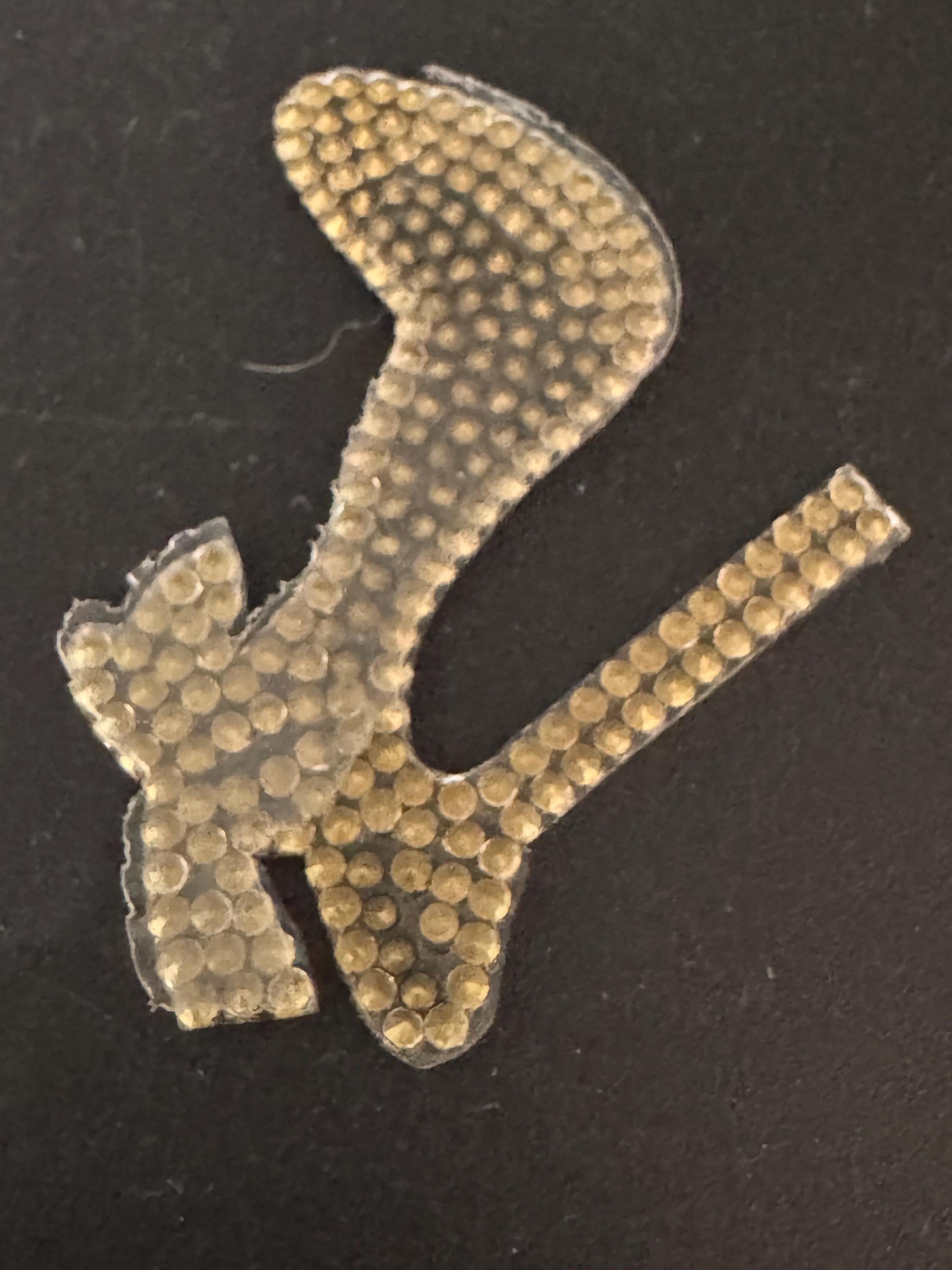 Diamanté Crystal Stiletto Shoe Patch: Black & Silver Iron-On Applique