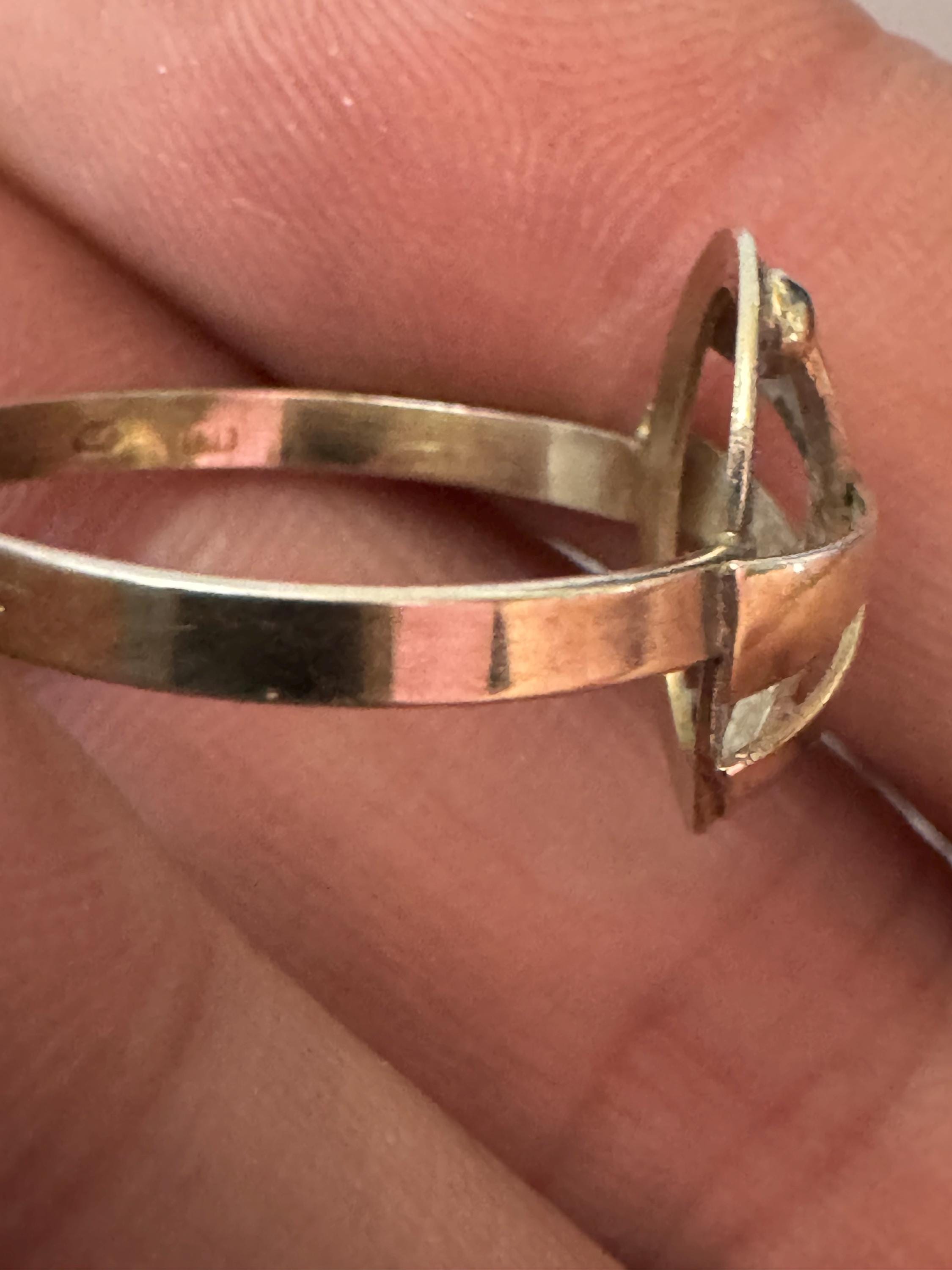 Size P Vintage dainty 925 sterling silver ladies modernist dress ring 1.5 grams