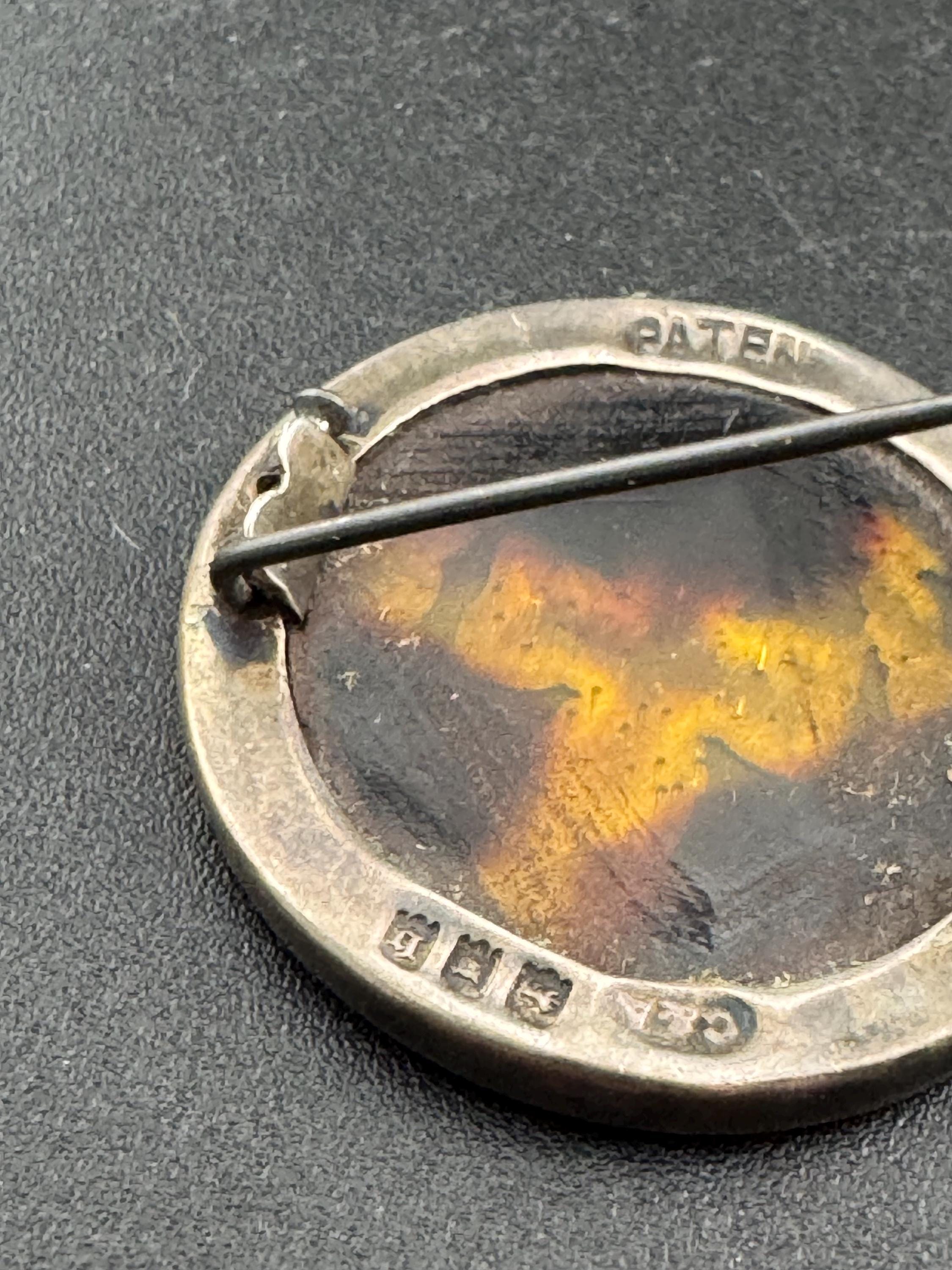 Antique 1912 Edwardian  925 sterling silver tortoisesgrll brooch 3.9grams 2.75cm full hallmarks
