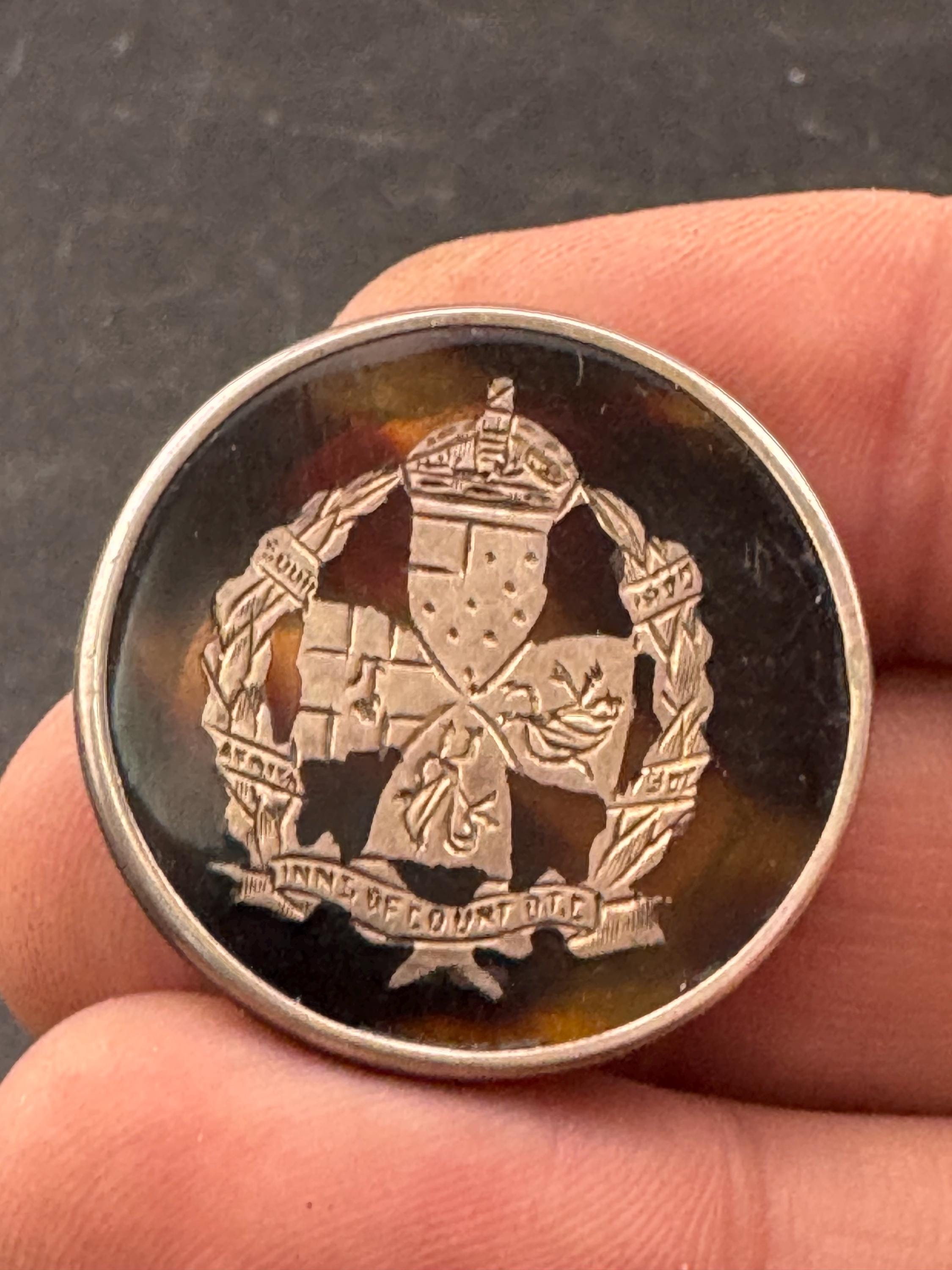 Antique 1912 Edwardian  925 sterling silver tortoisesgrll brooch 3.9grams 2.75cm full hallmarks