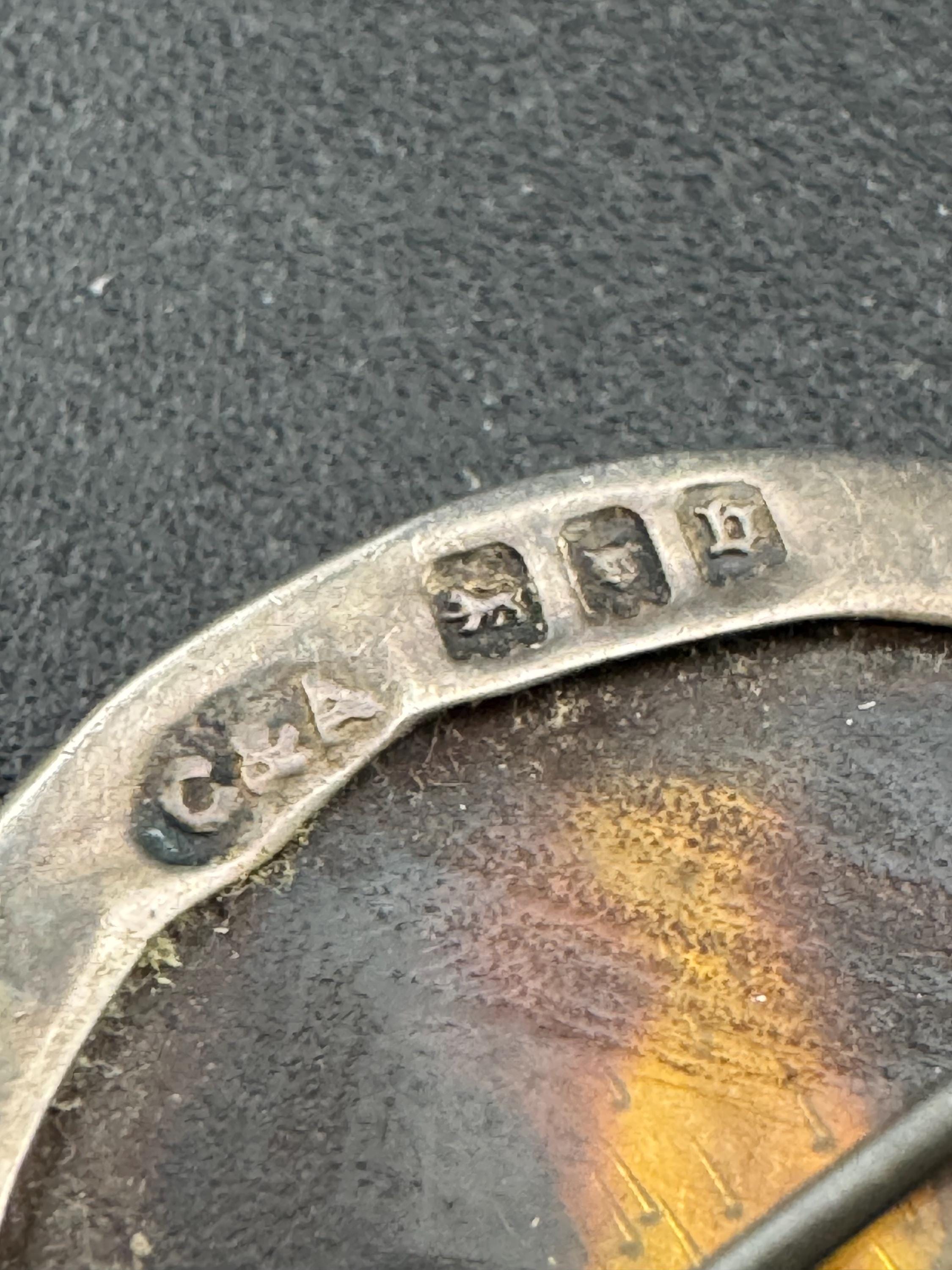 Antique 1912 Edwardian  925 sterling silver tortoisesgrll brooch 3.9grams 2.75cm full hallmarks