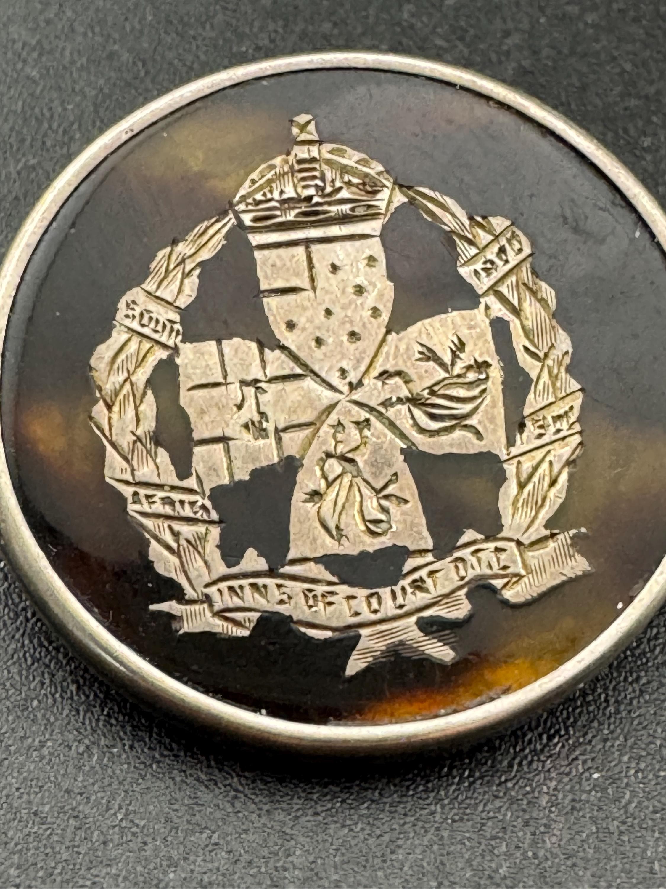 Antique 1912 Edwardian  925 sterling silver tortoisesgrll brooch 3.9grams 2.75cm full hallmarks