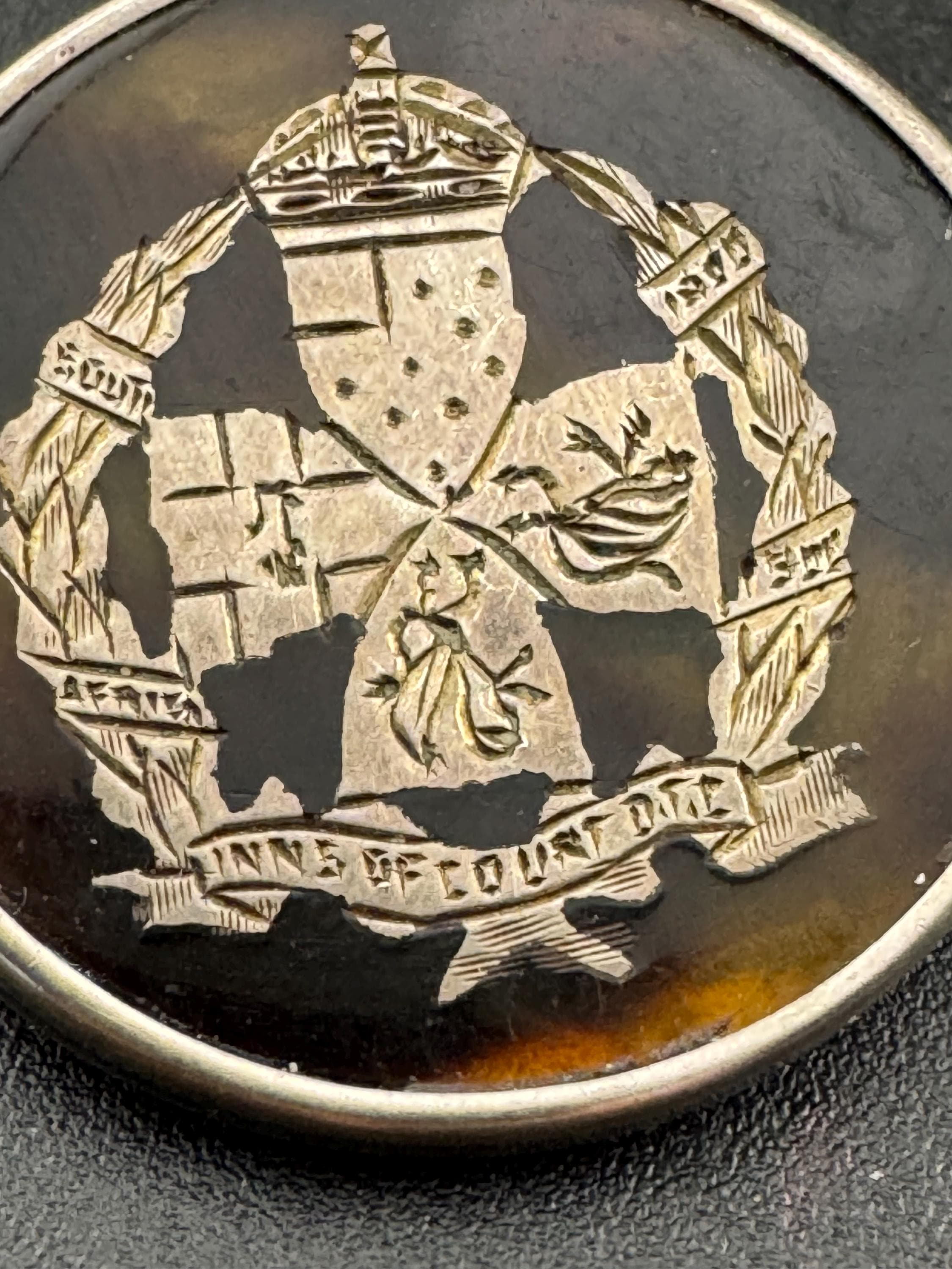 Antique 1912 Edwardian  925 sterling silver tortoisesgrll brooch 3.9grams 2.75cm full hallmarks