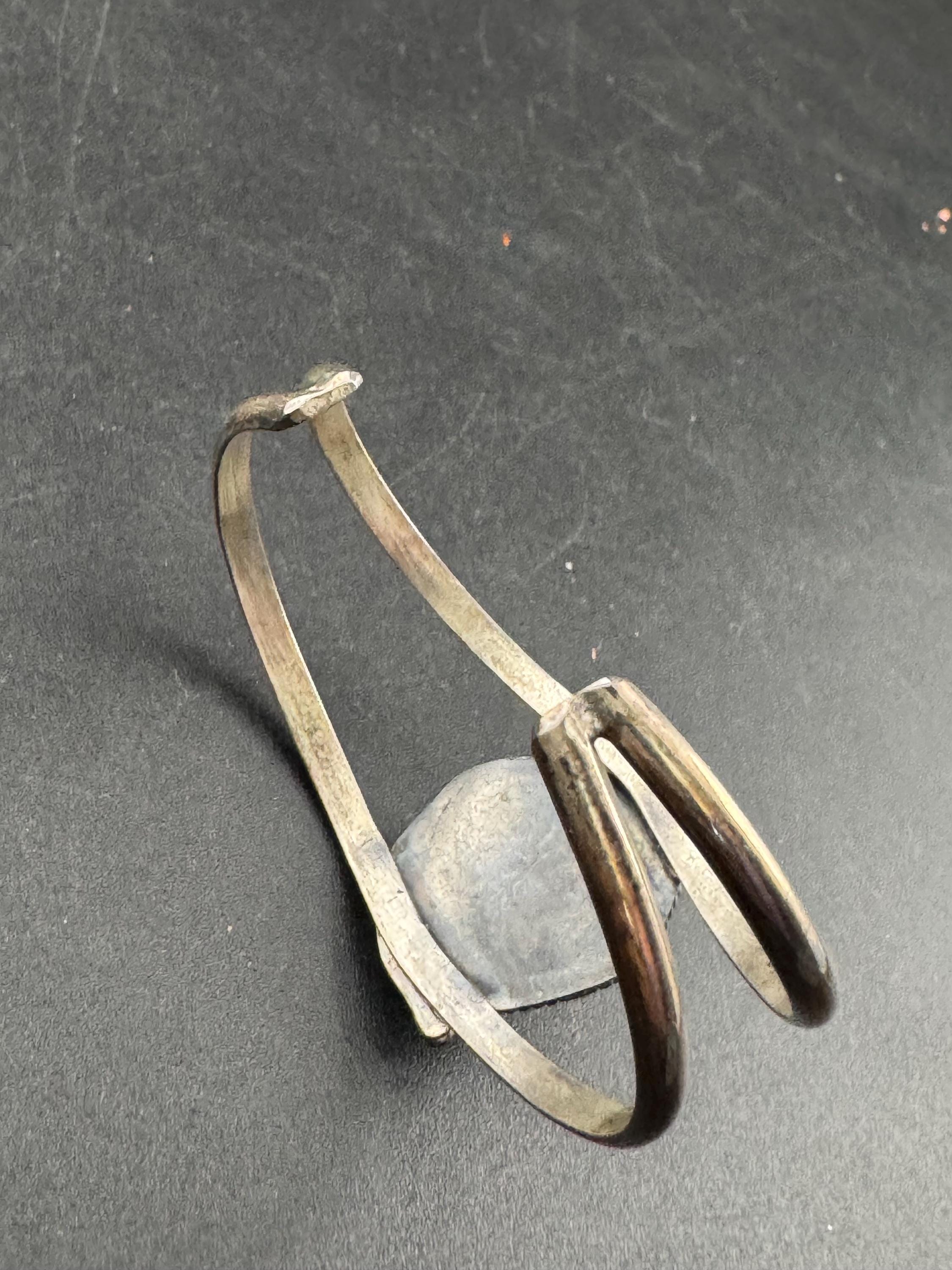 Antique Turquoise Sterling Silver Cuff Bracelet: Southwestern Bangle