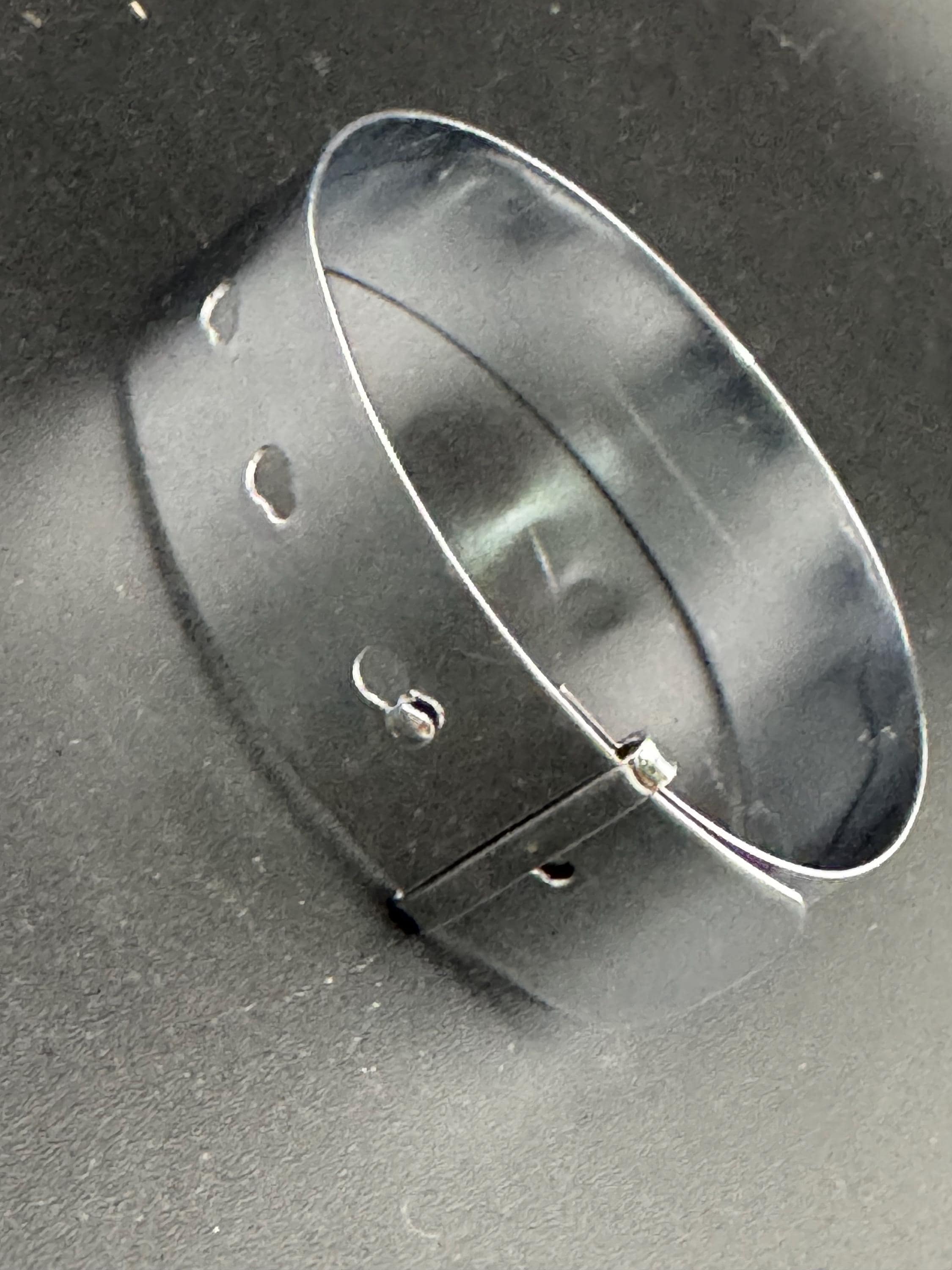 Art Deco belt Buckle Bangle chrome bracelet vintage wide silver tone sheen metal 1930s 1940s 1950s