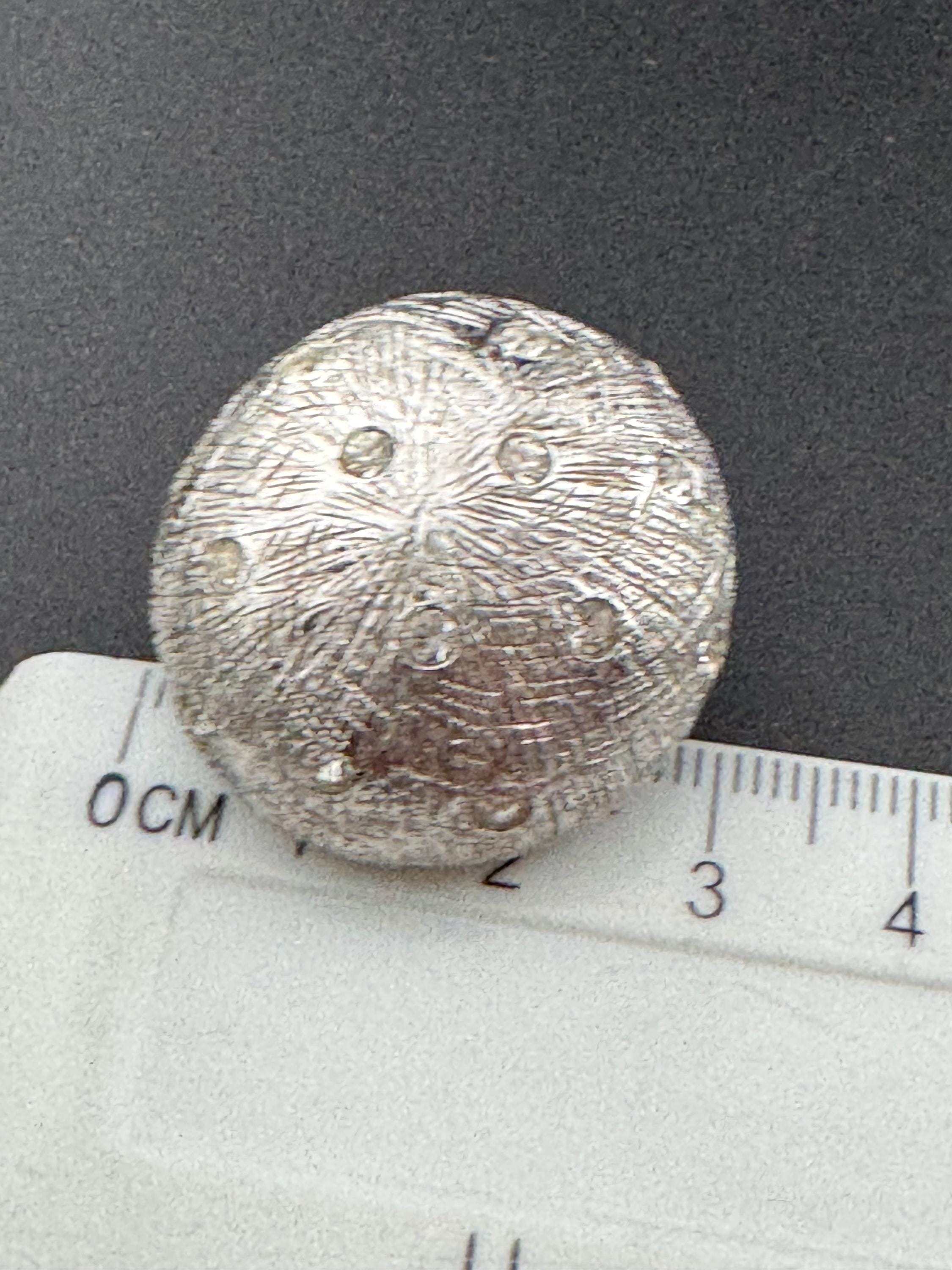 Vintage silver tone clear diamanté paste textured metal stud domed clip on earrings, high end